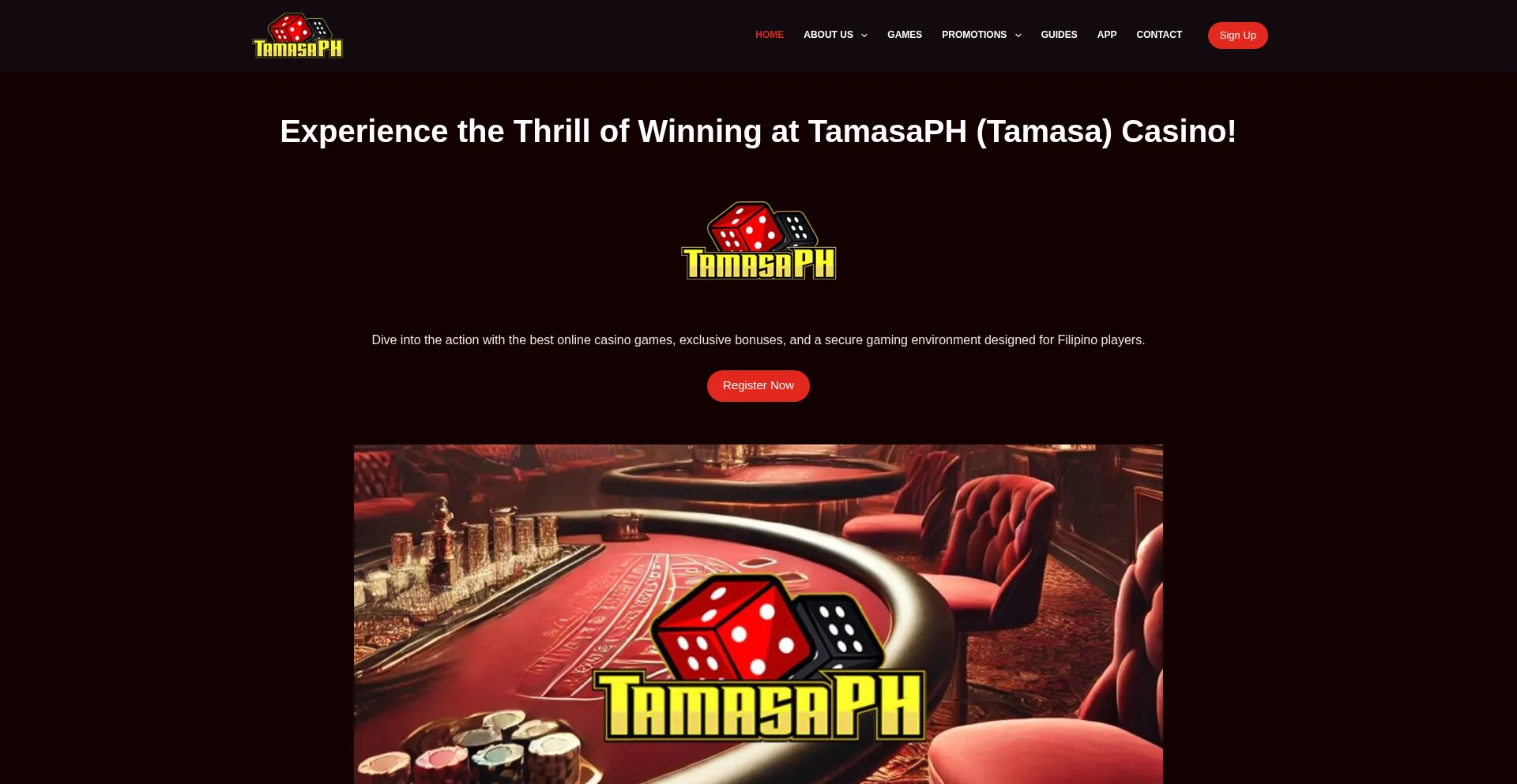 Website screenshot of Tamasa.ph