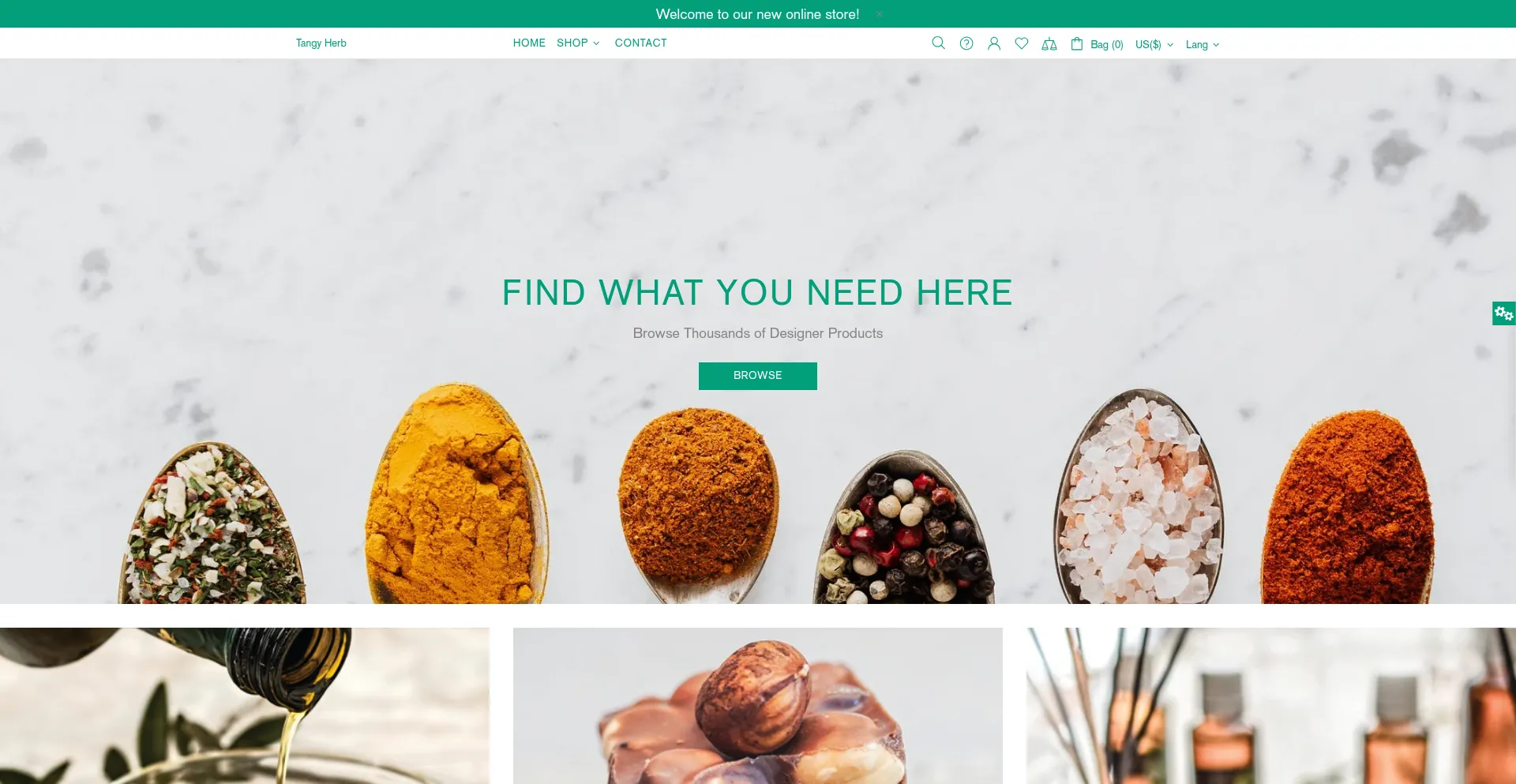 Website screenshot of Tangyherb.com