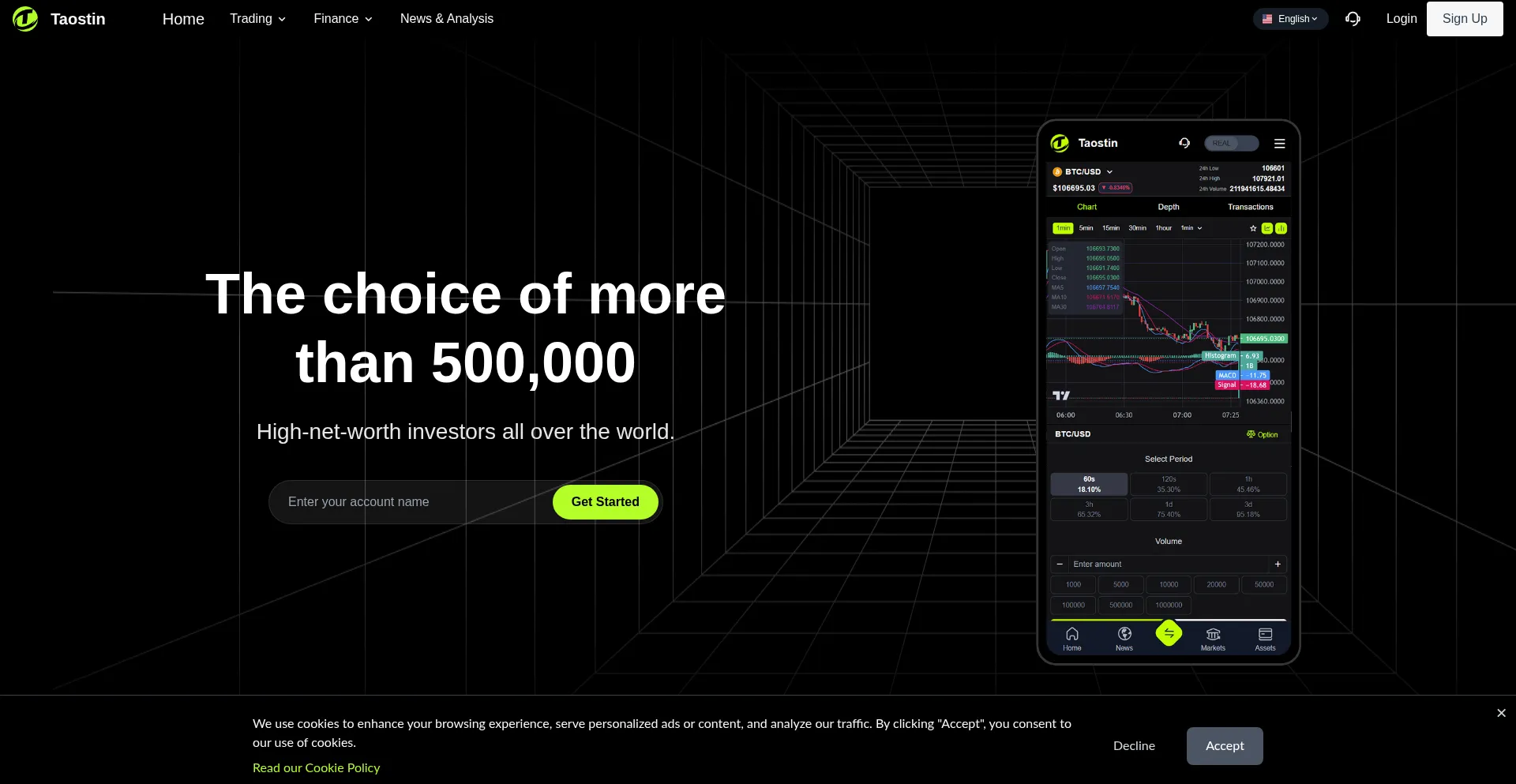 Website screenshot of Taostinworks.com