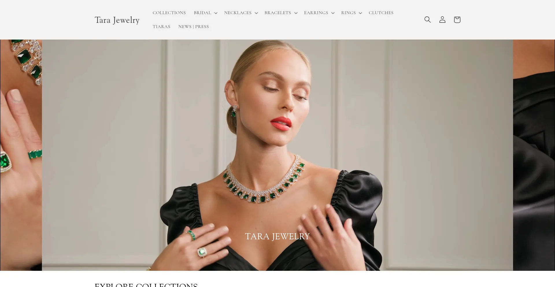 Website screenshot of Tarajewelry.com
