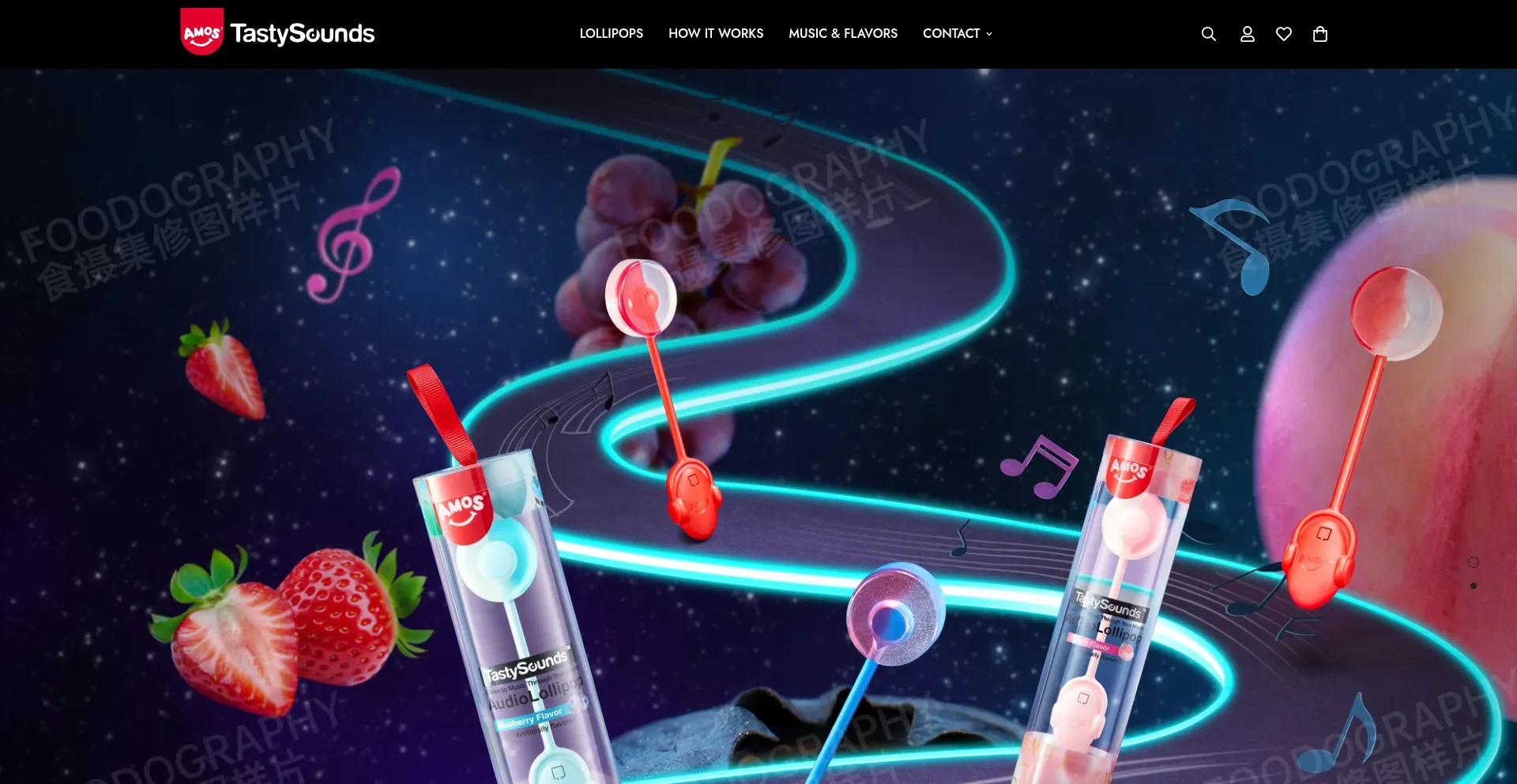 Website screenshot of Tasty-sounds.com
