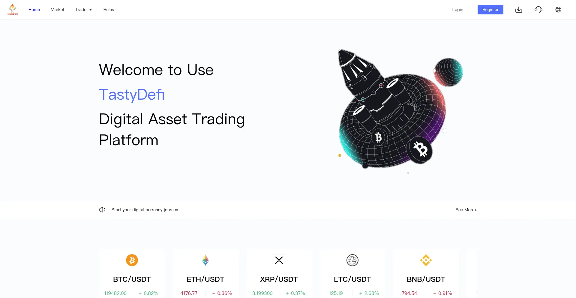 Website screenshot of Tastydefi.com