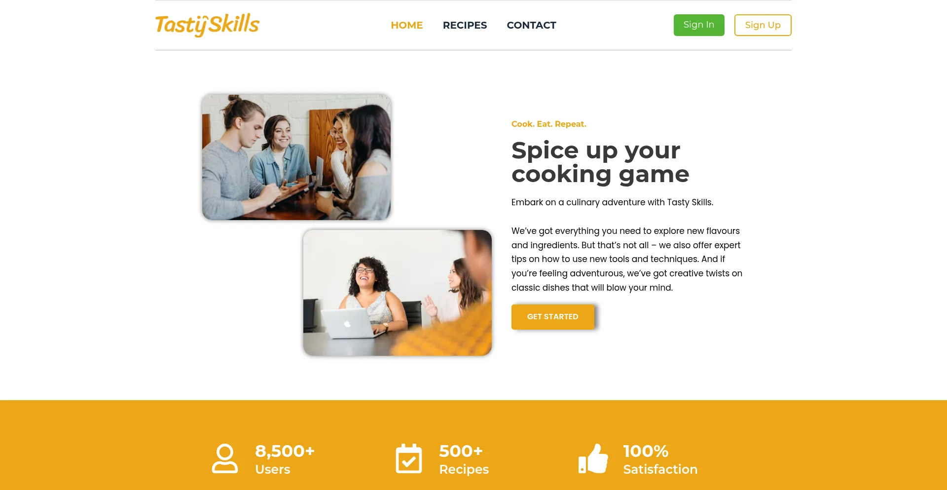 Website screenshot of Tastyskills.com