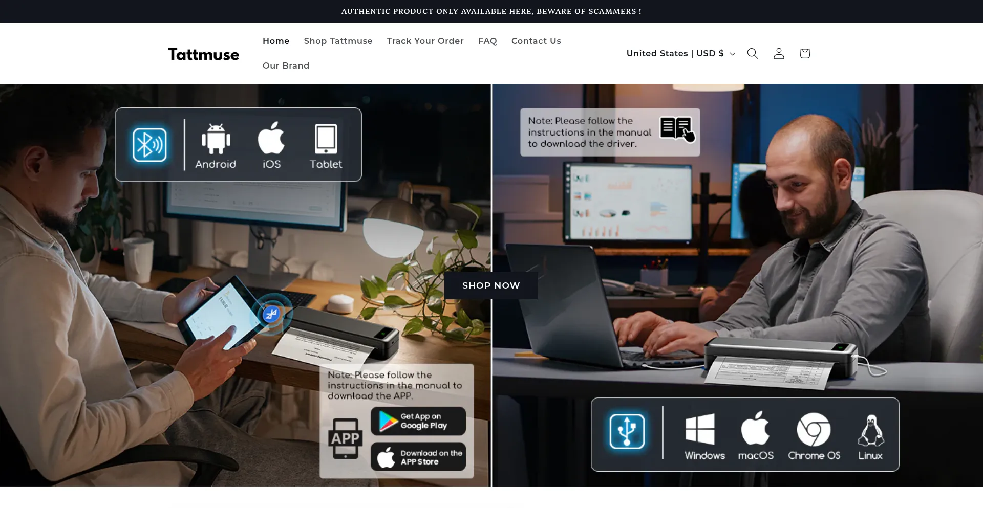 Website screenshot of Tattmuse.com