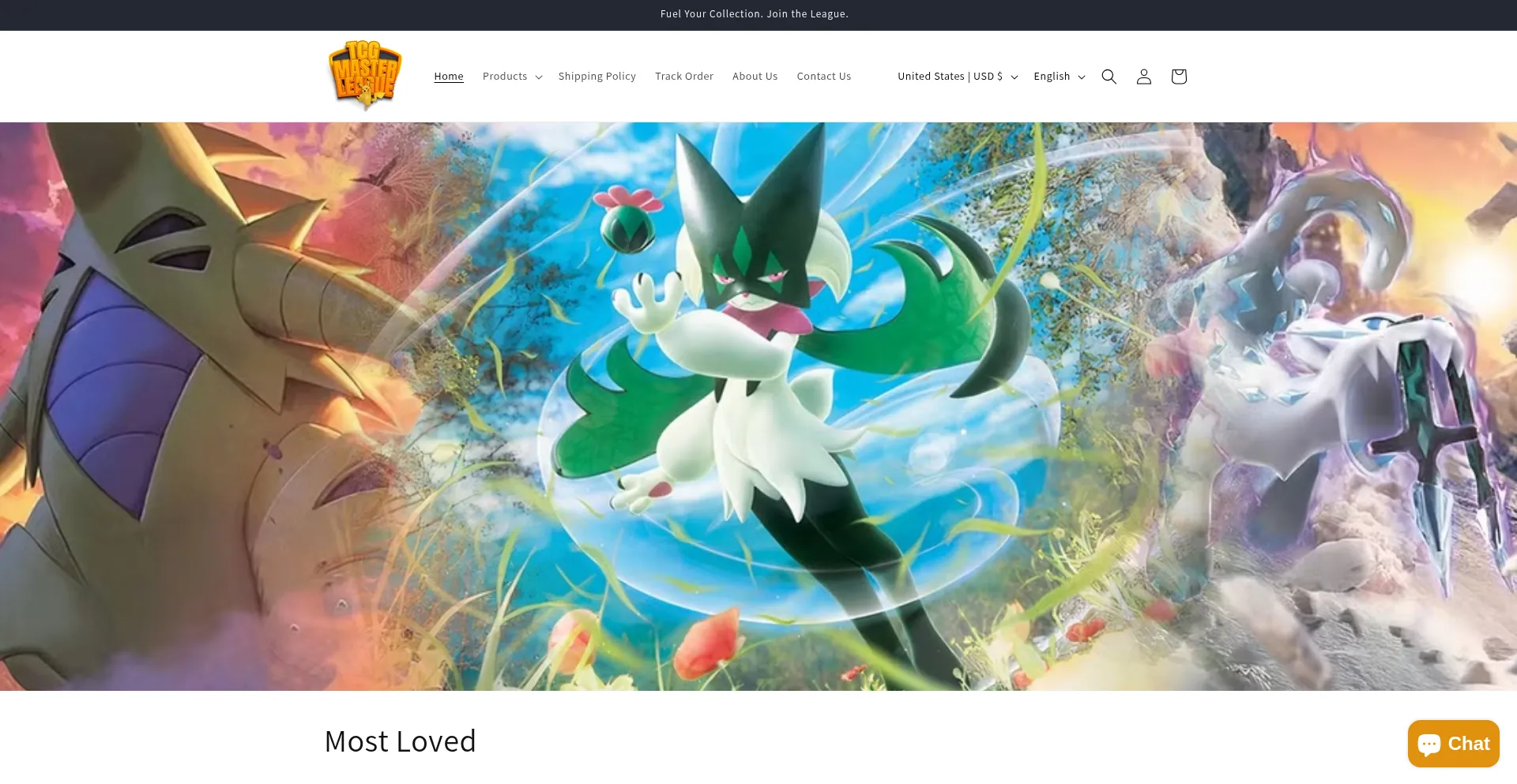 Website screenshot of Tcgmasterleague.com