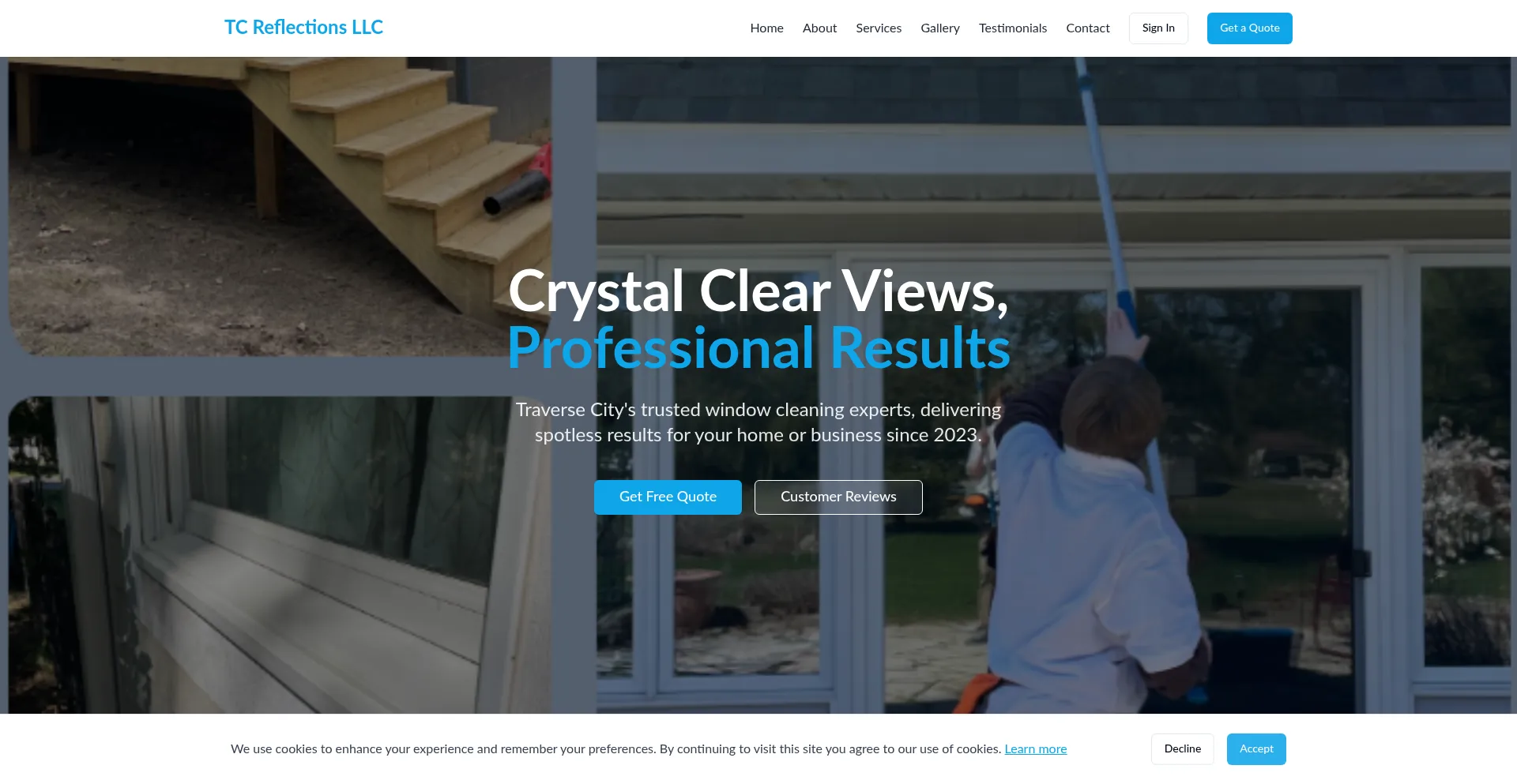 Website screenshot of Tcreflection.com