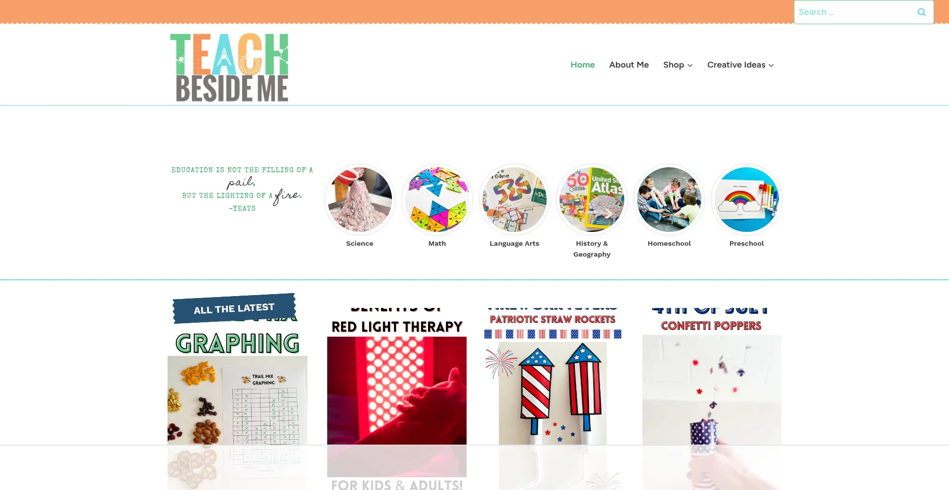 Website screenshot of Teachbesideme.com