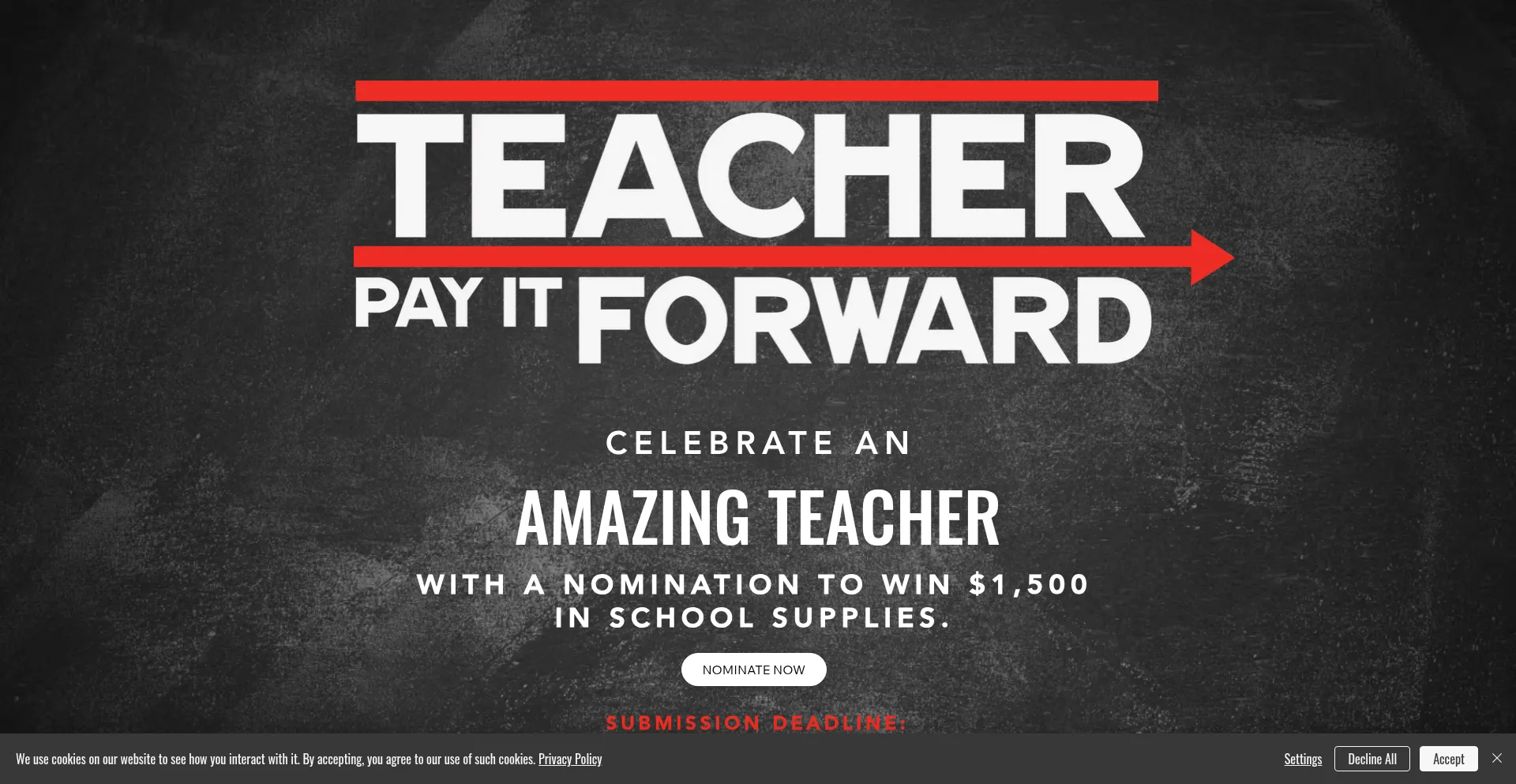 Website screenshot of Teacherpayitforward.com