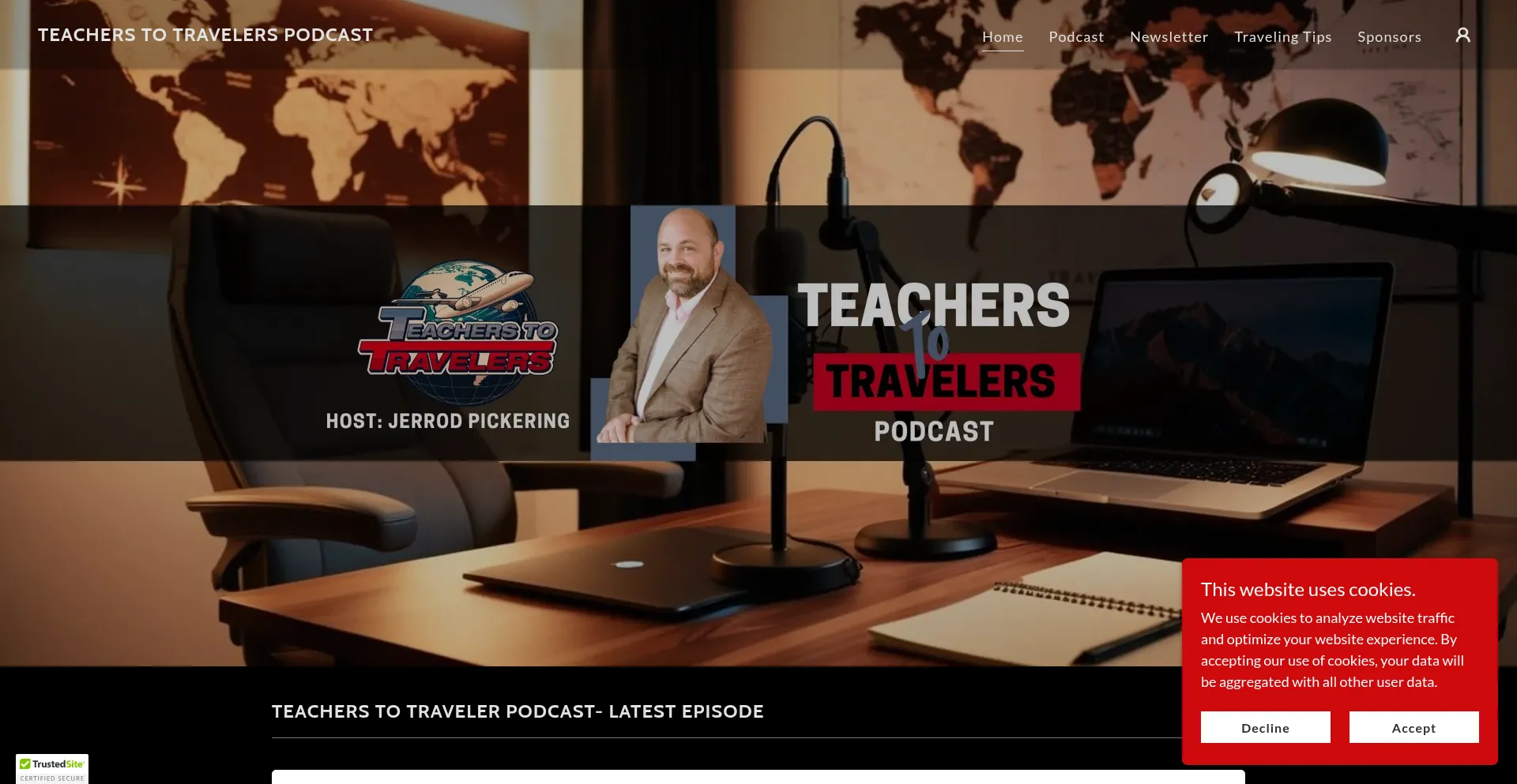Website screenshot of Teacherstotravelers.com