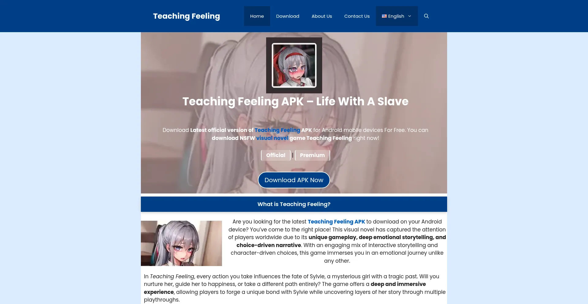Website screenshot of Teachingfeelingapk.net