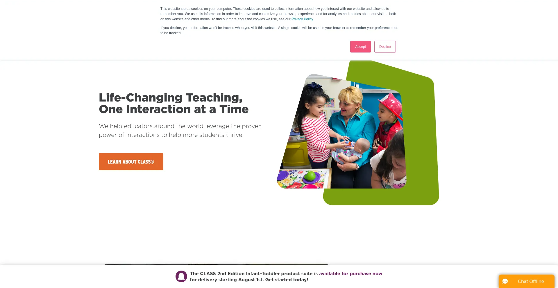 Website screenshot of Teachstone.com