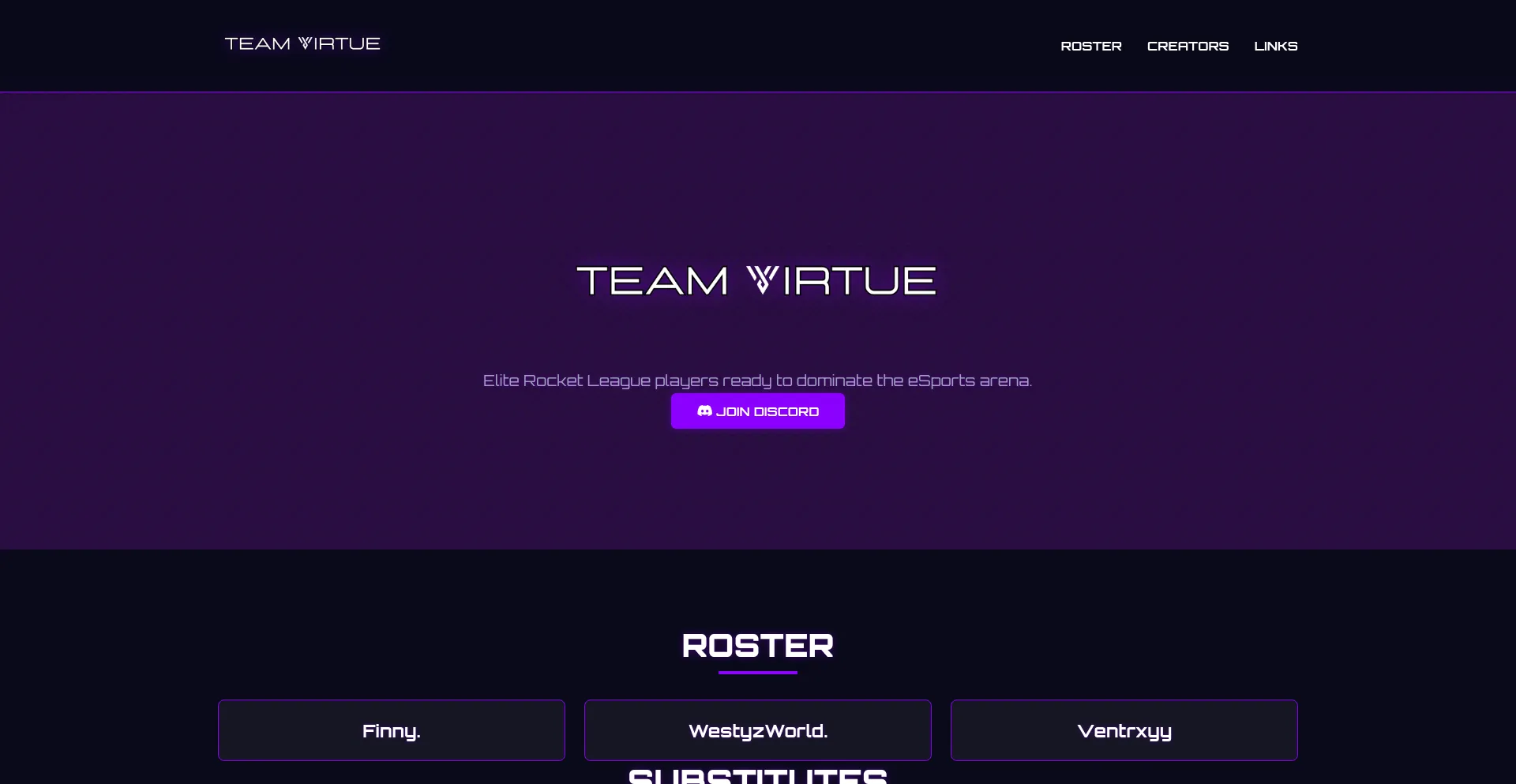 Website screenshot of Teamvirtue.org