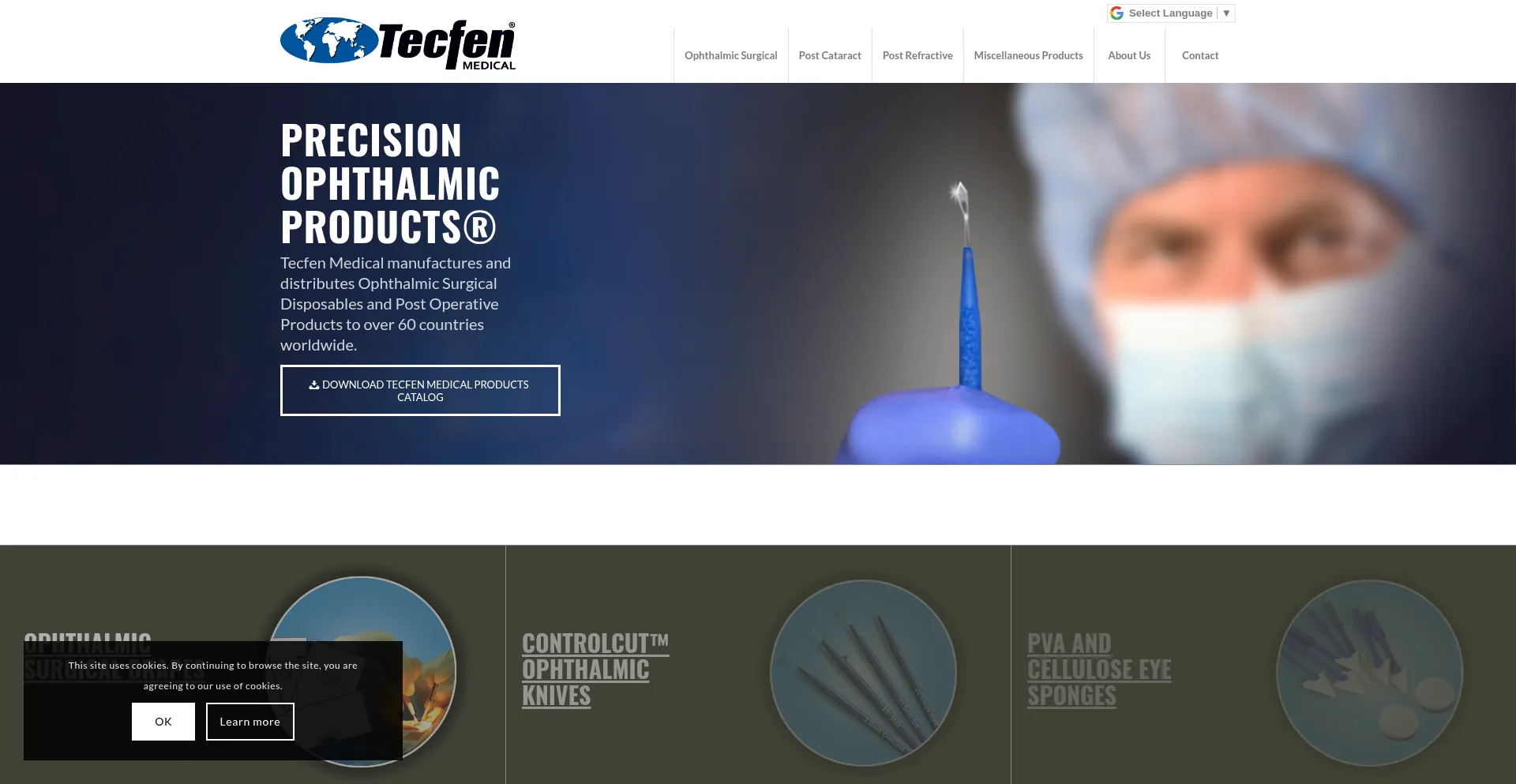 Website screenshot of Tecfenmedical.com