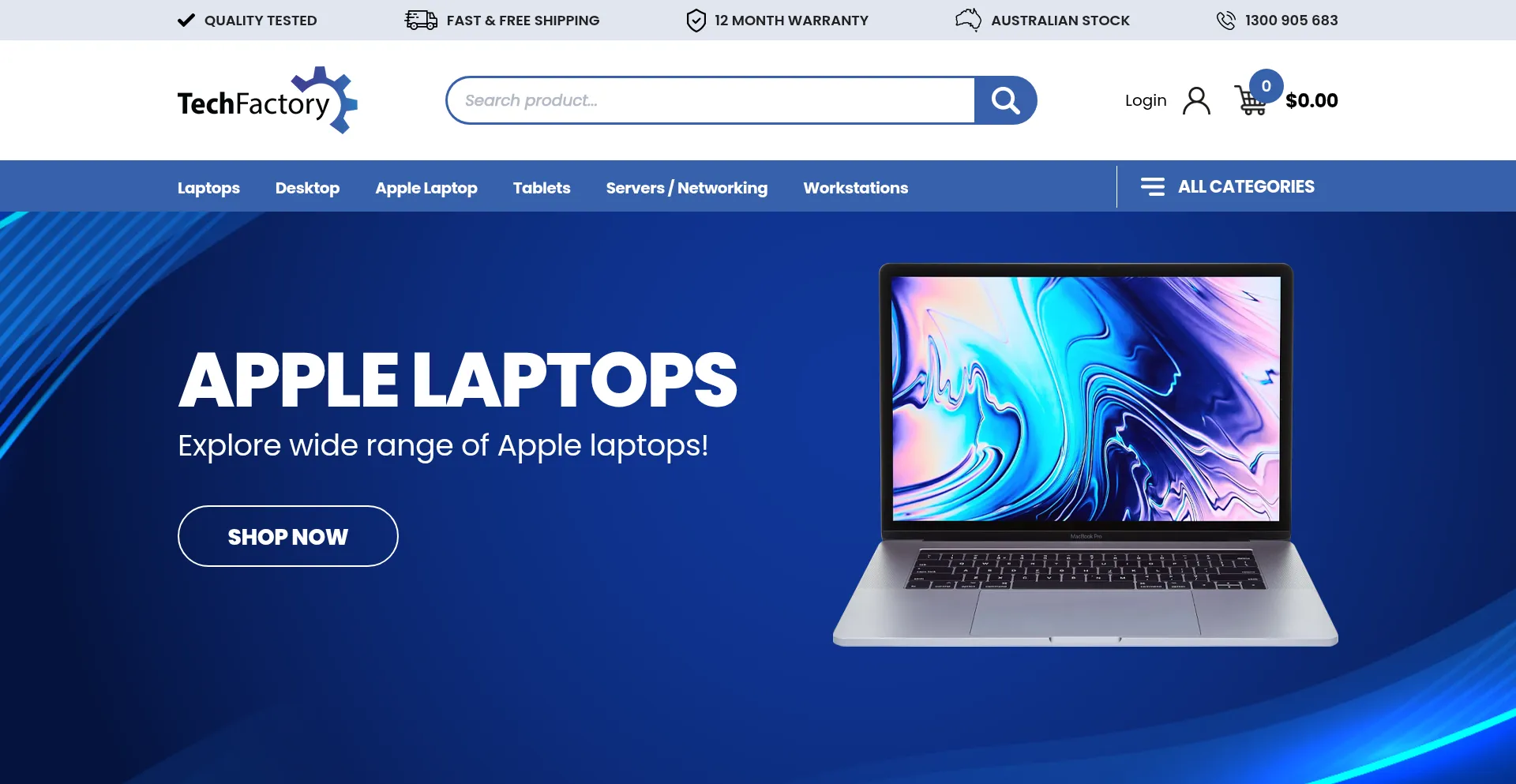 Website screenshot of Techfactory.com.au
