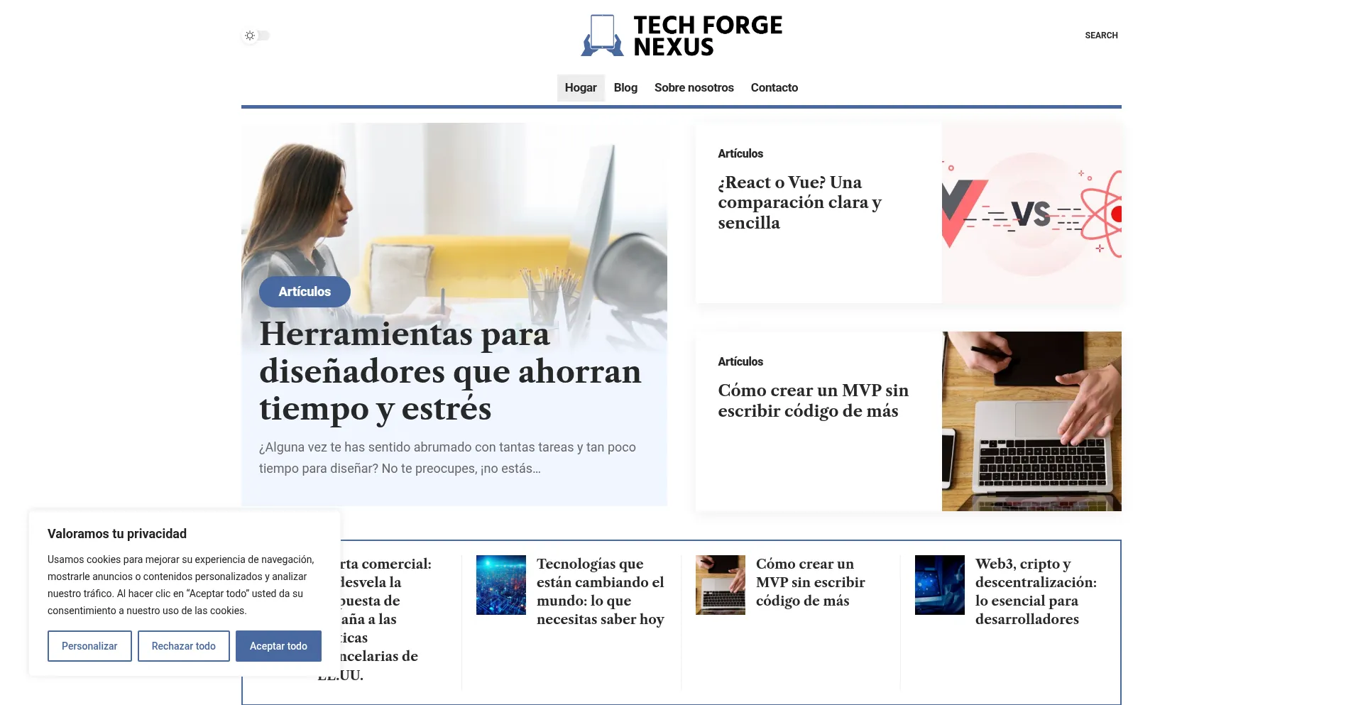 Website screenshot of Techforge-nexus.com