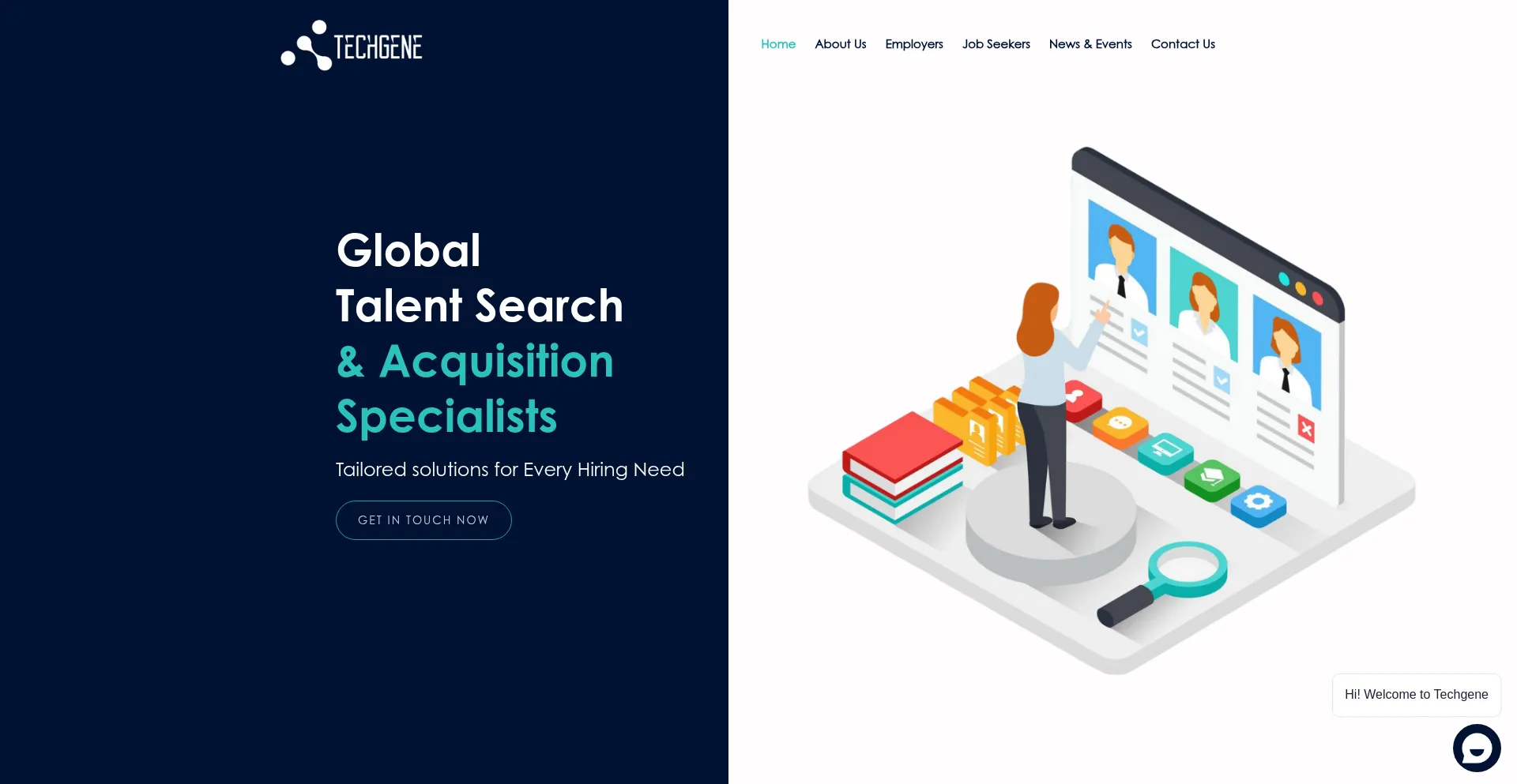 Website screenshot of Techgene.com