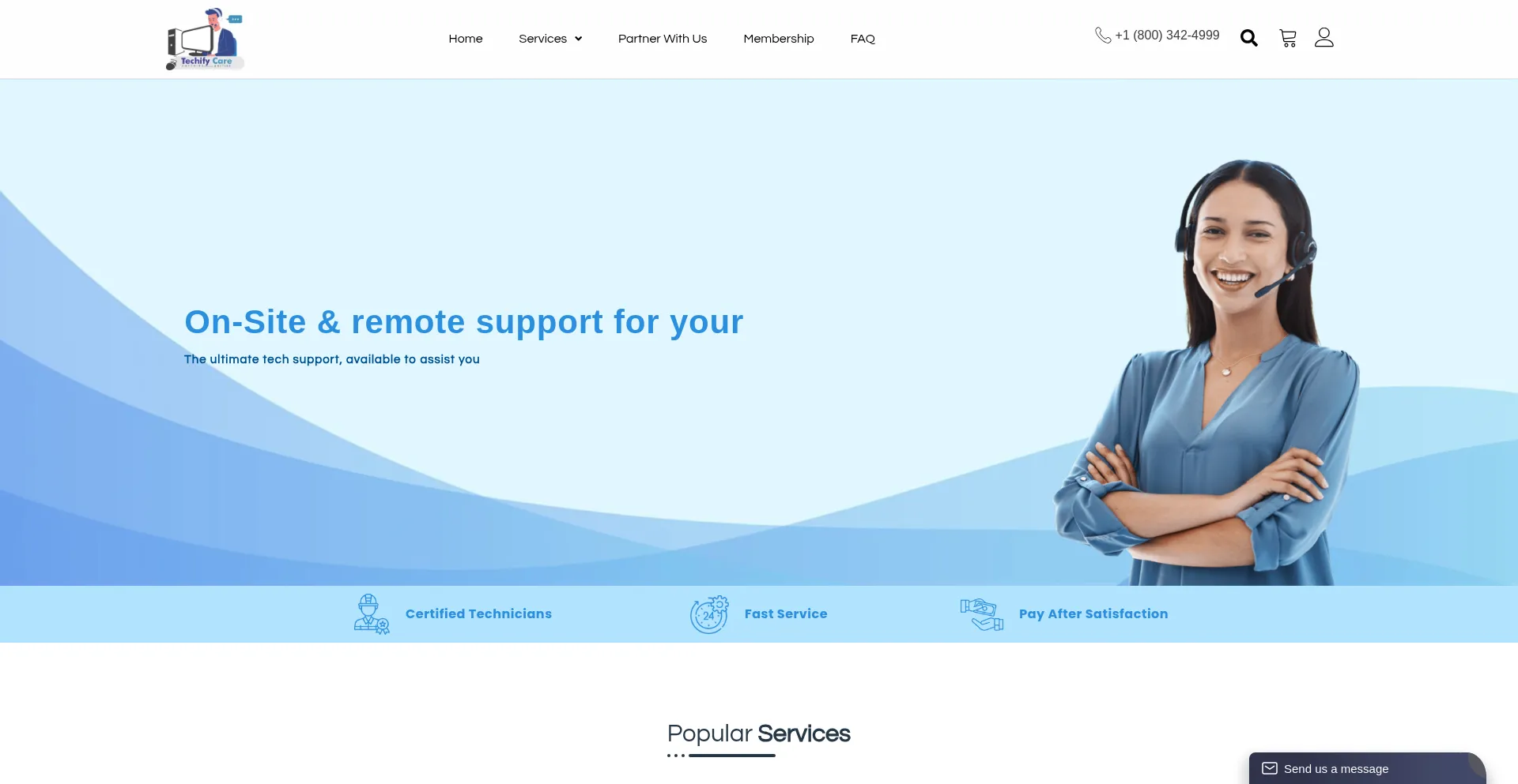 Website screenshot of Techifycare.com
