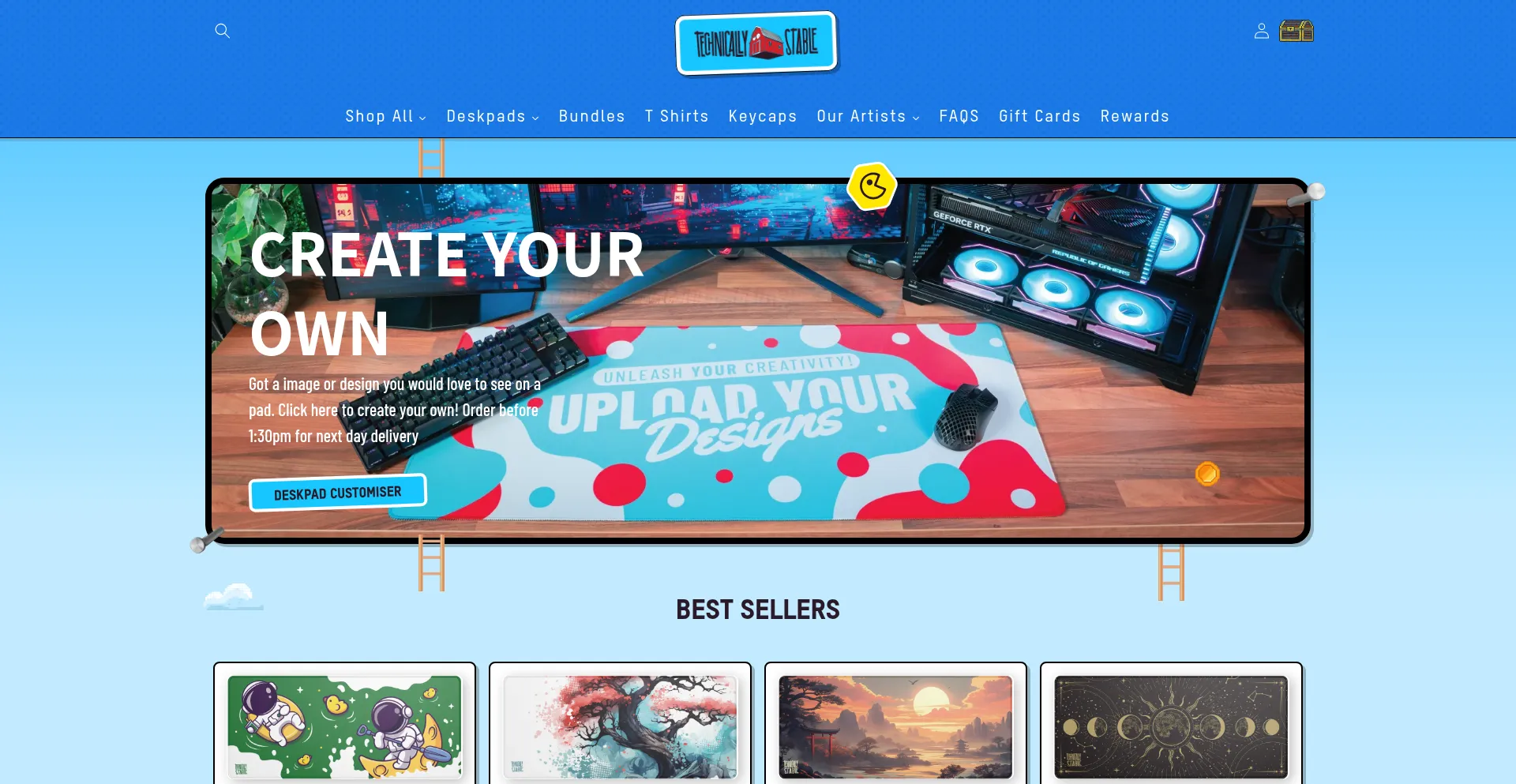 Website screenshot of Technicallystable.com