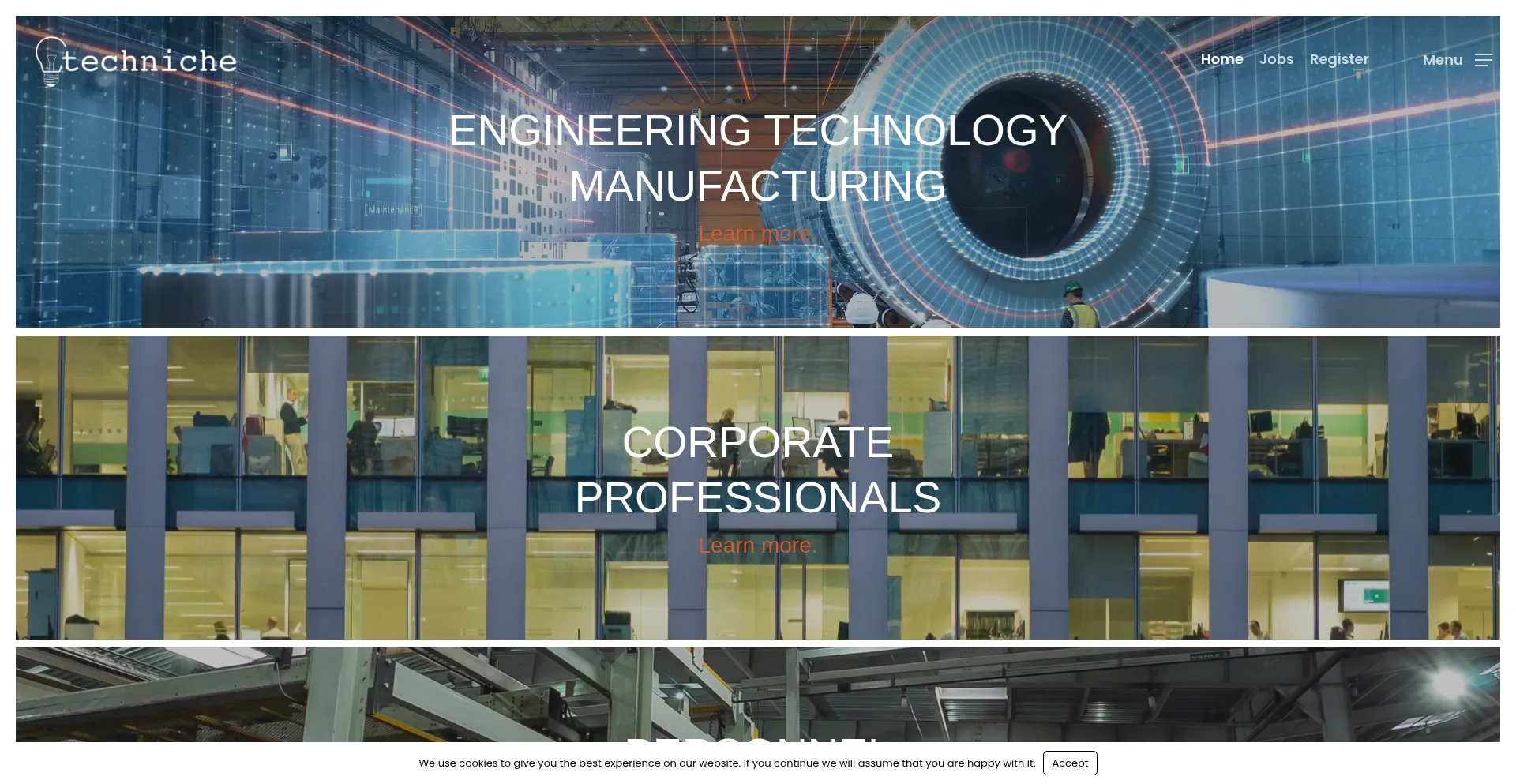 Website screenshot of Technicheglobal.com