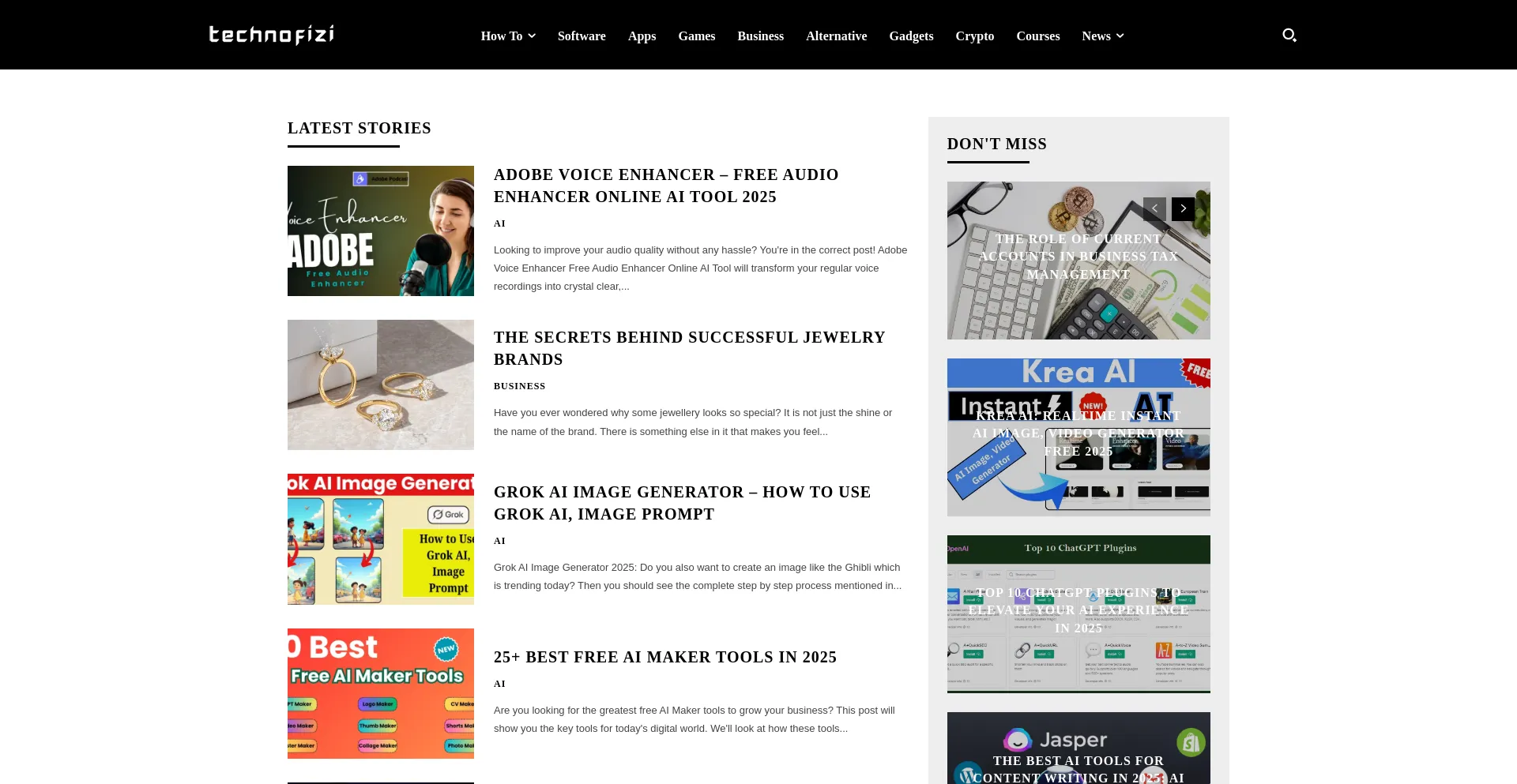 Website screenshot of Technofizi.net