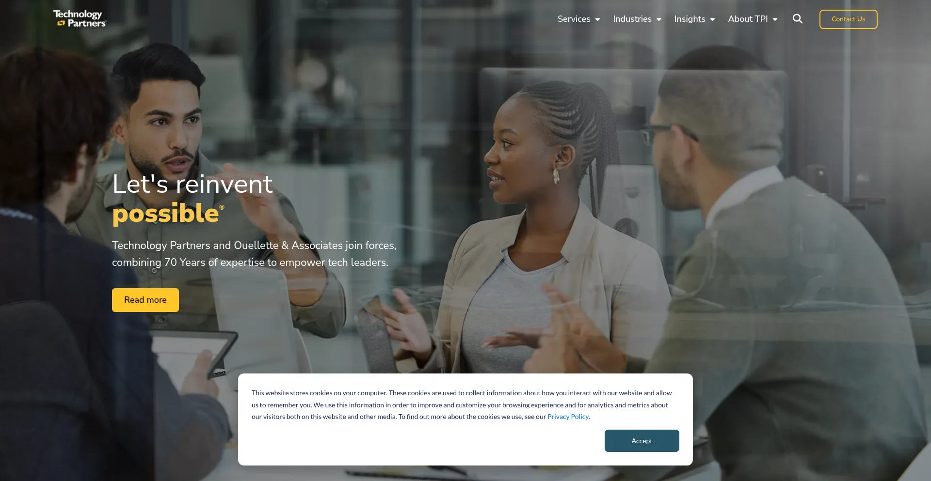 Website screenshot of Technologypartners.net