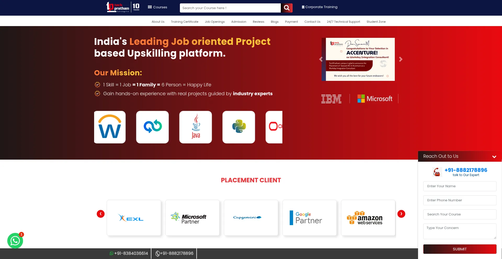 Website screenshot of Techpratham.com