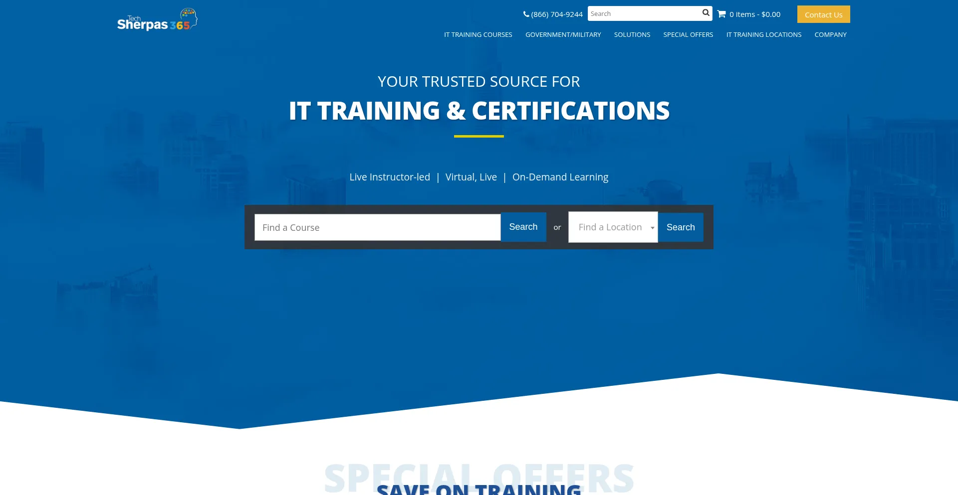 Website screenshot of Techsherpas.com
