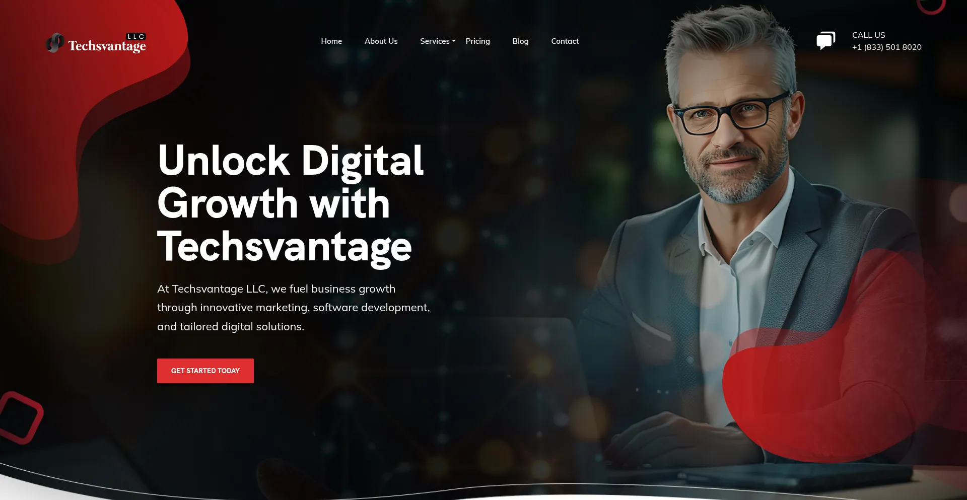 Website screenshot of Techsvantagellc.com