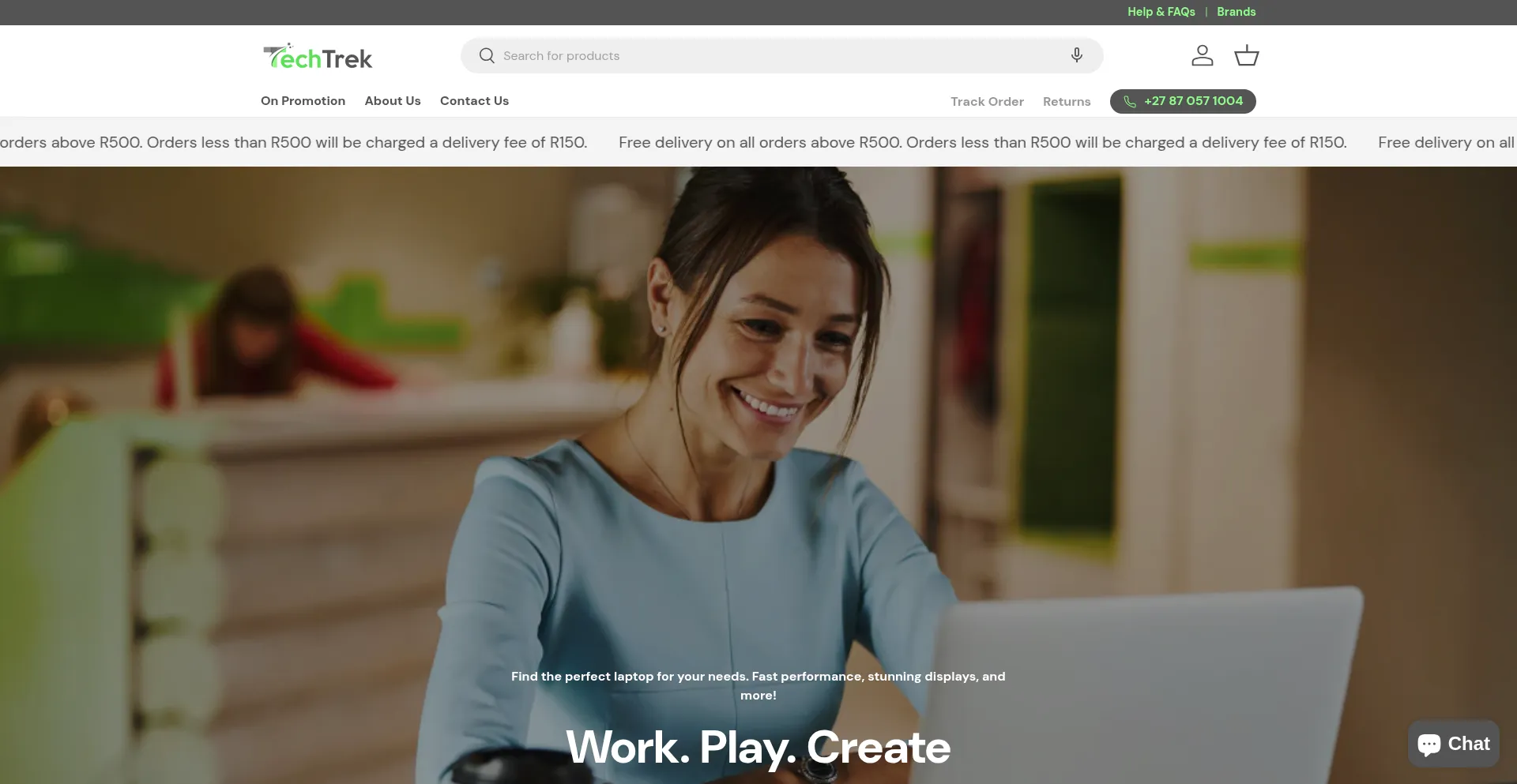 Website screenshot of Techtreksa.store