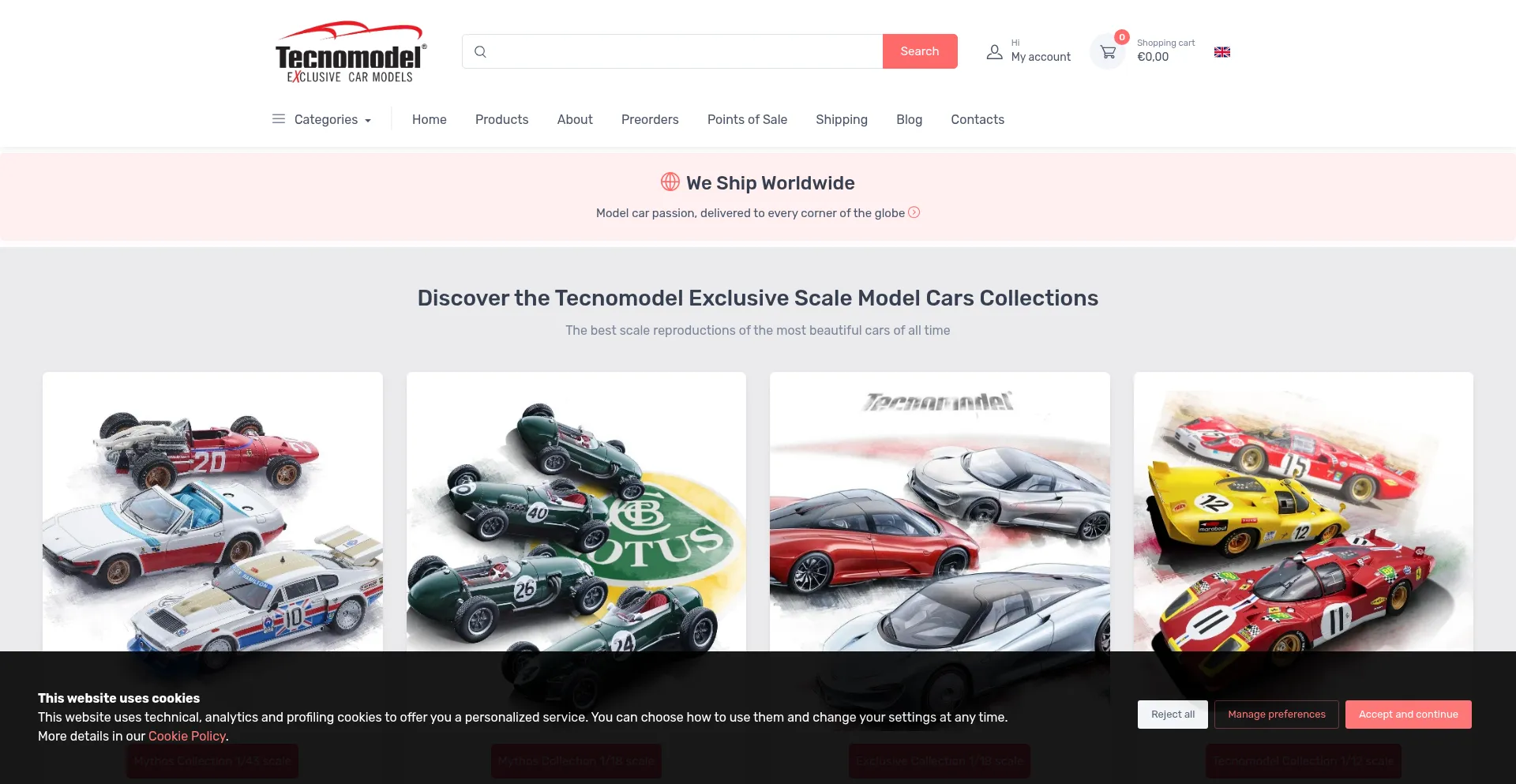 Website screenshot of Tecnomodelcar.com