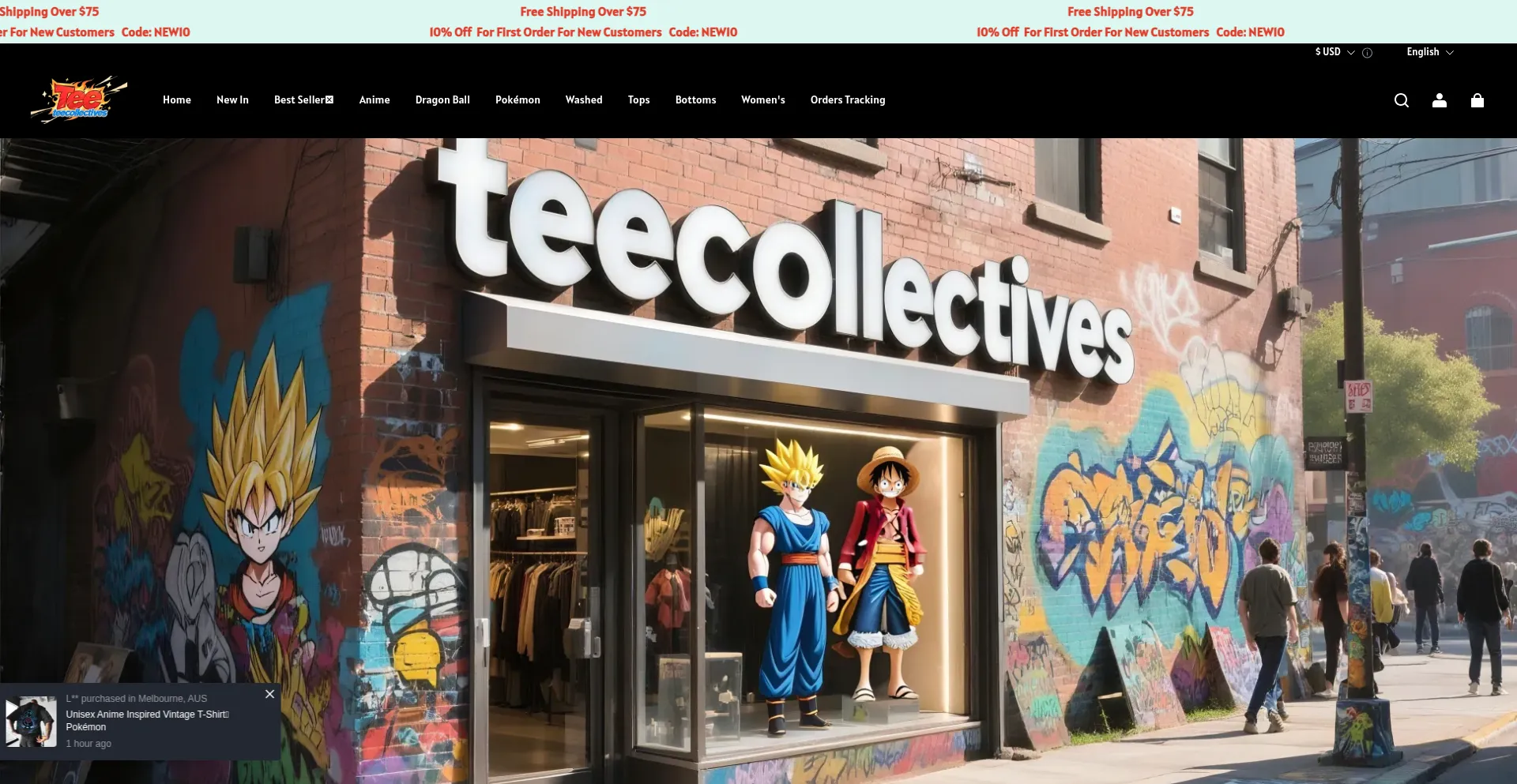 Website screenshot of Teecollectivess.com