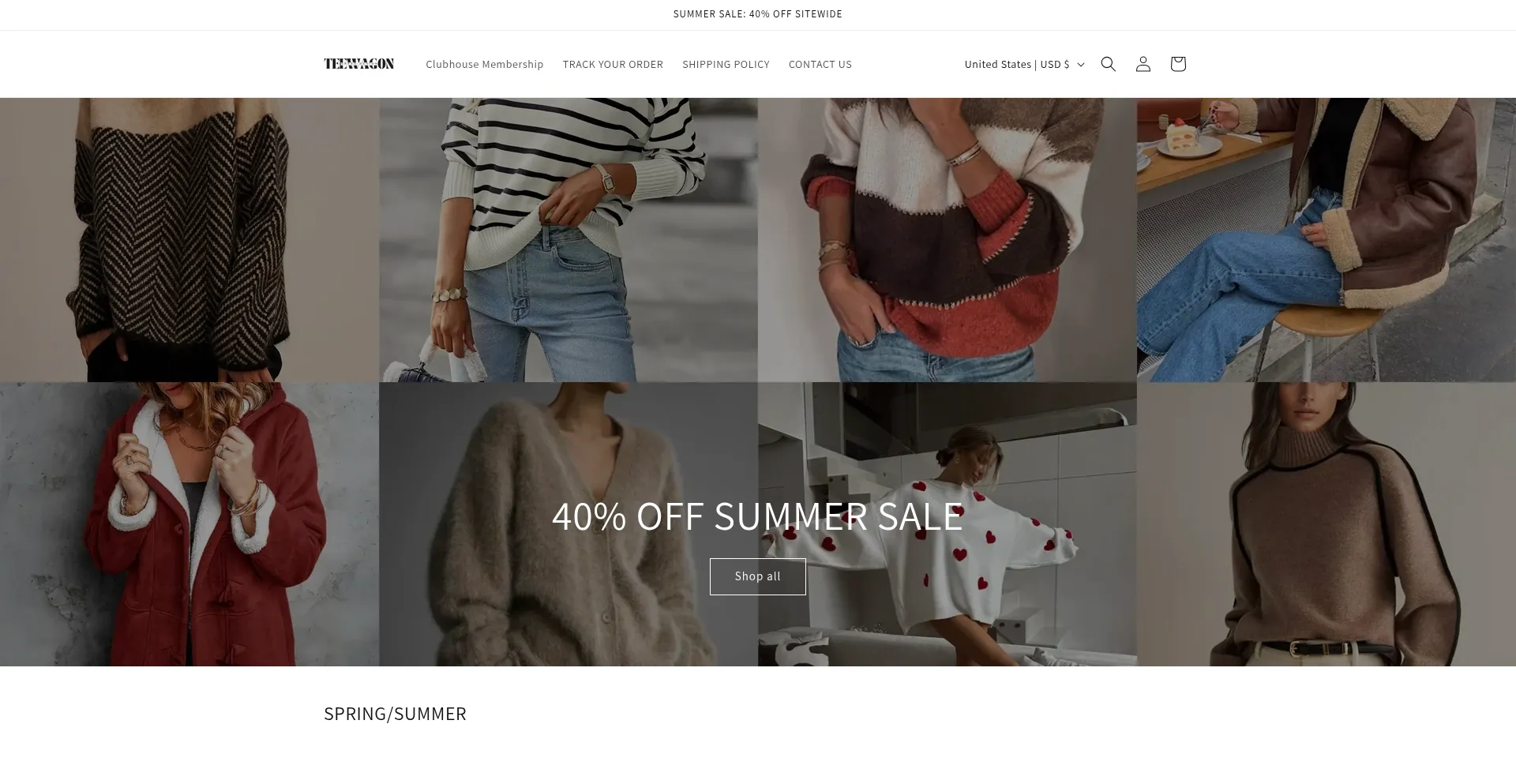 Website screenshot of Teewagon.com