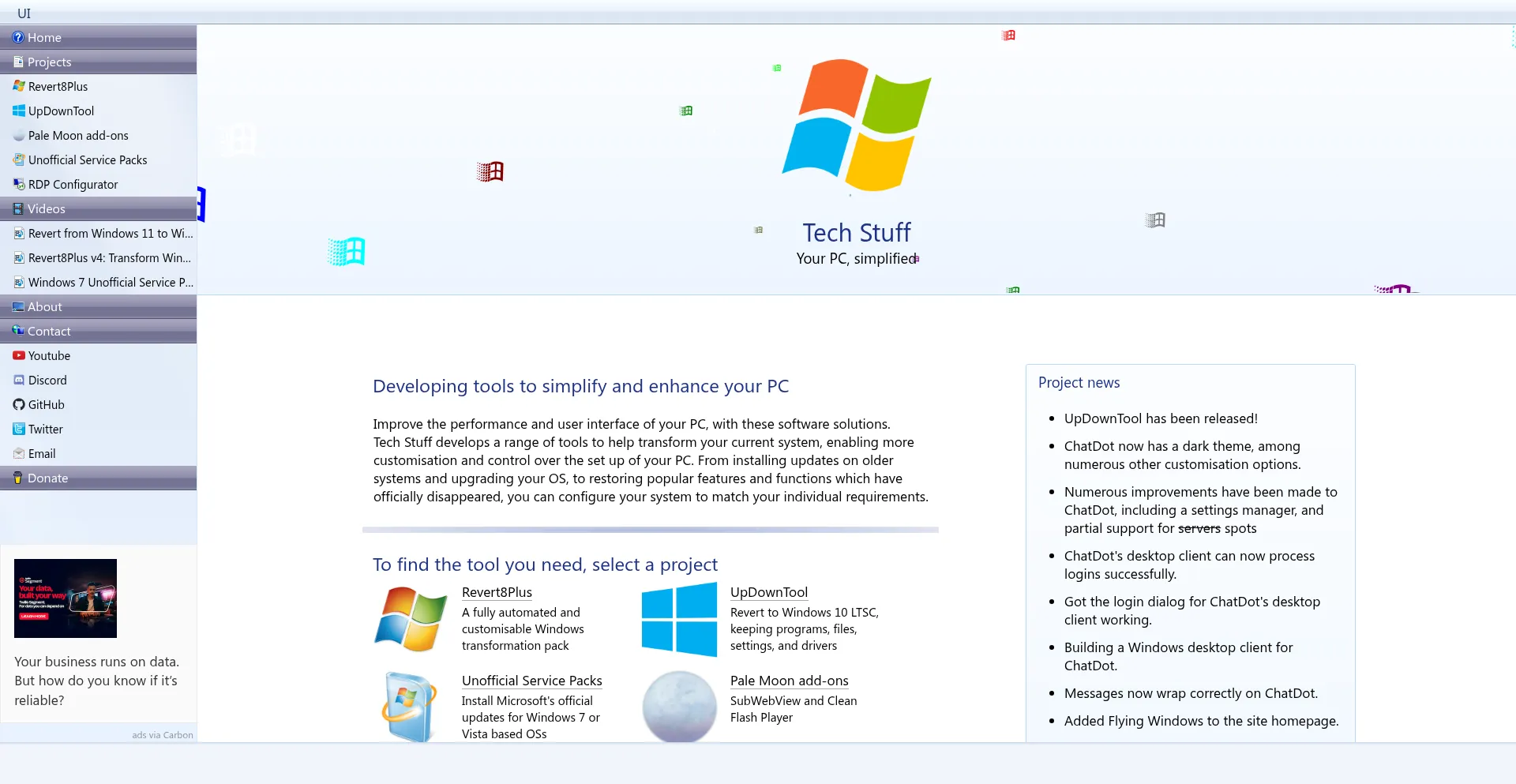 Website screenshot of Teknixstuff.com