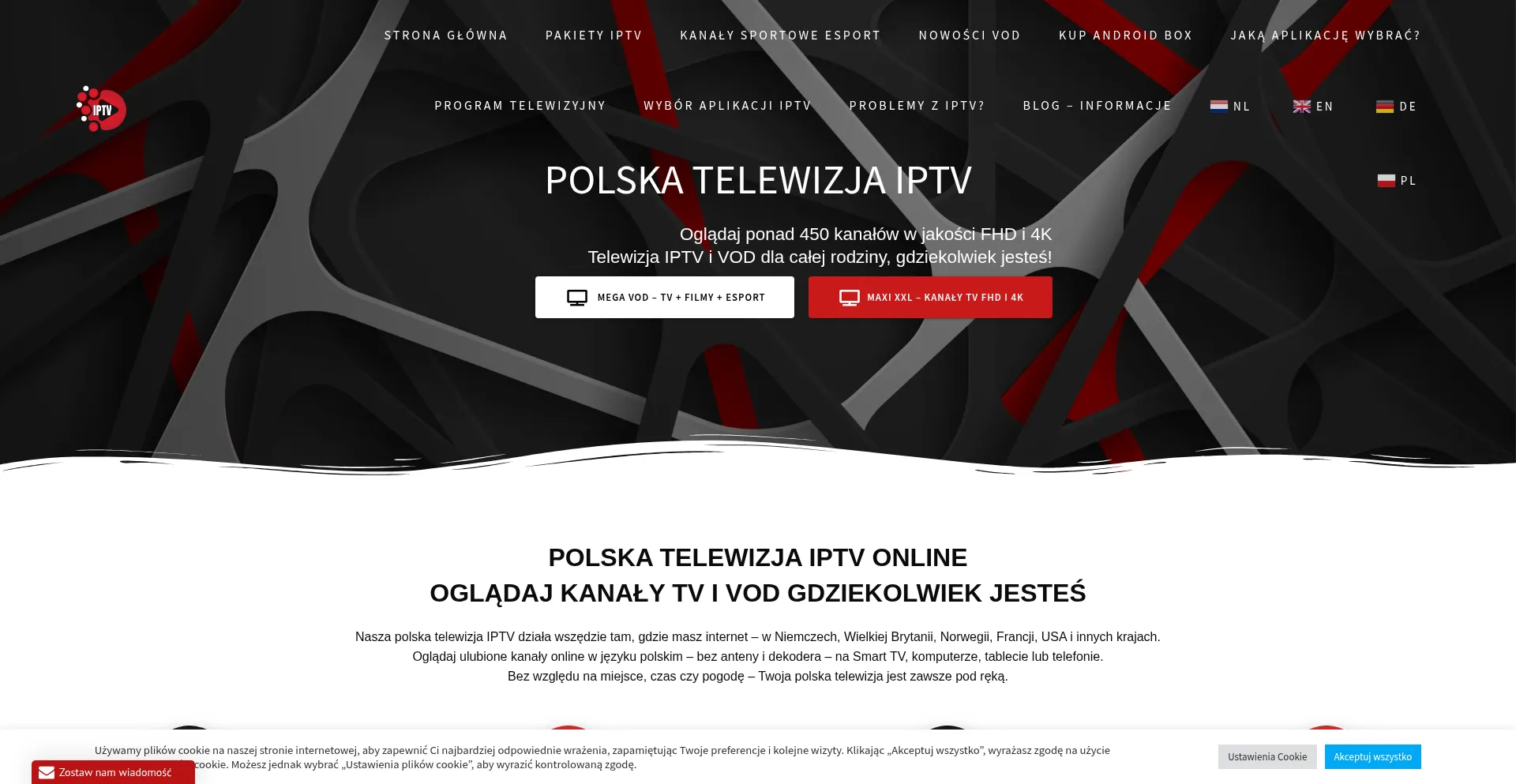 Website screenshot of Telewizja-iptv.eu