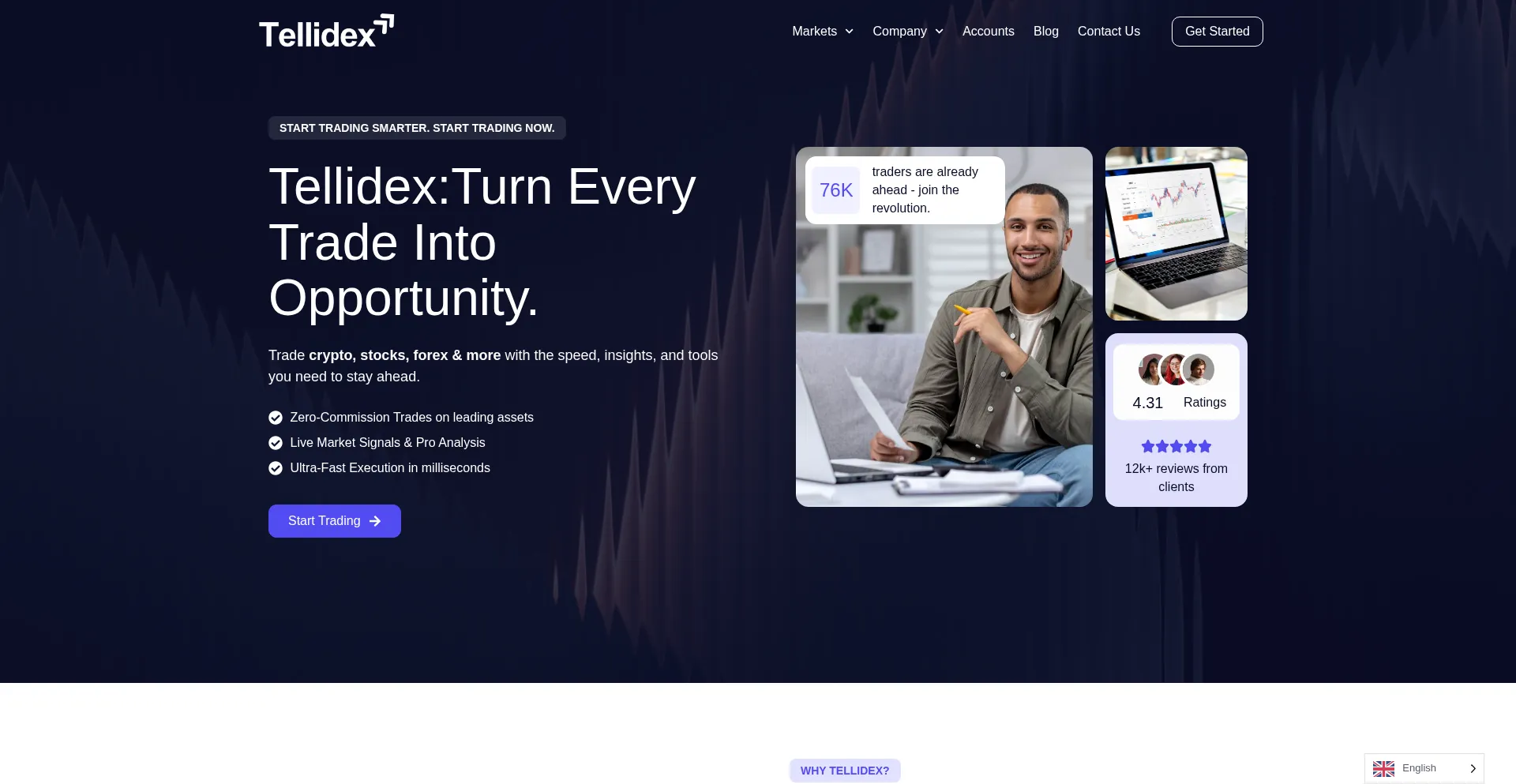 Website screenshot of Tellidex.com