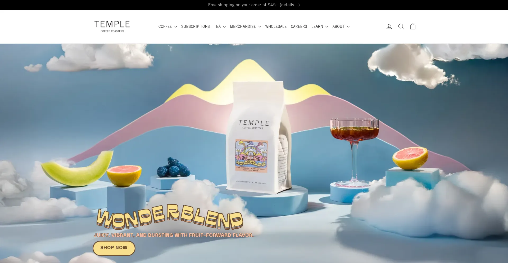 Website screenshot of Templecoffee.com