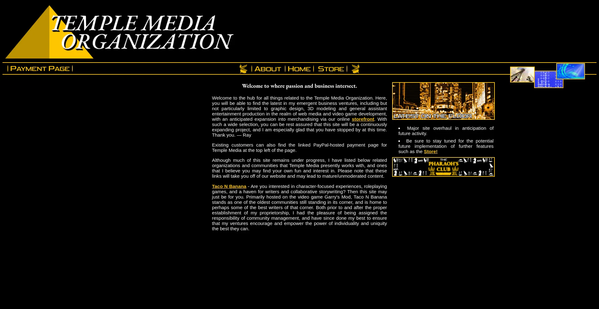 Website screenshot of Templeorg.com