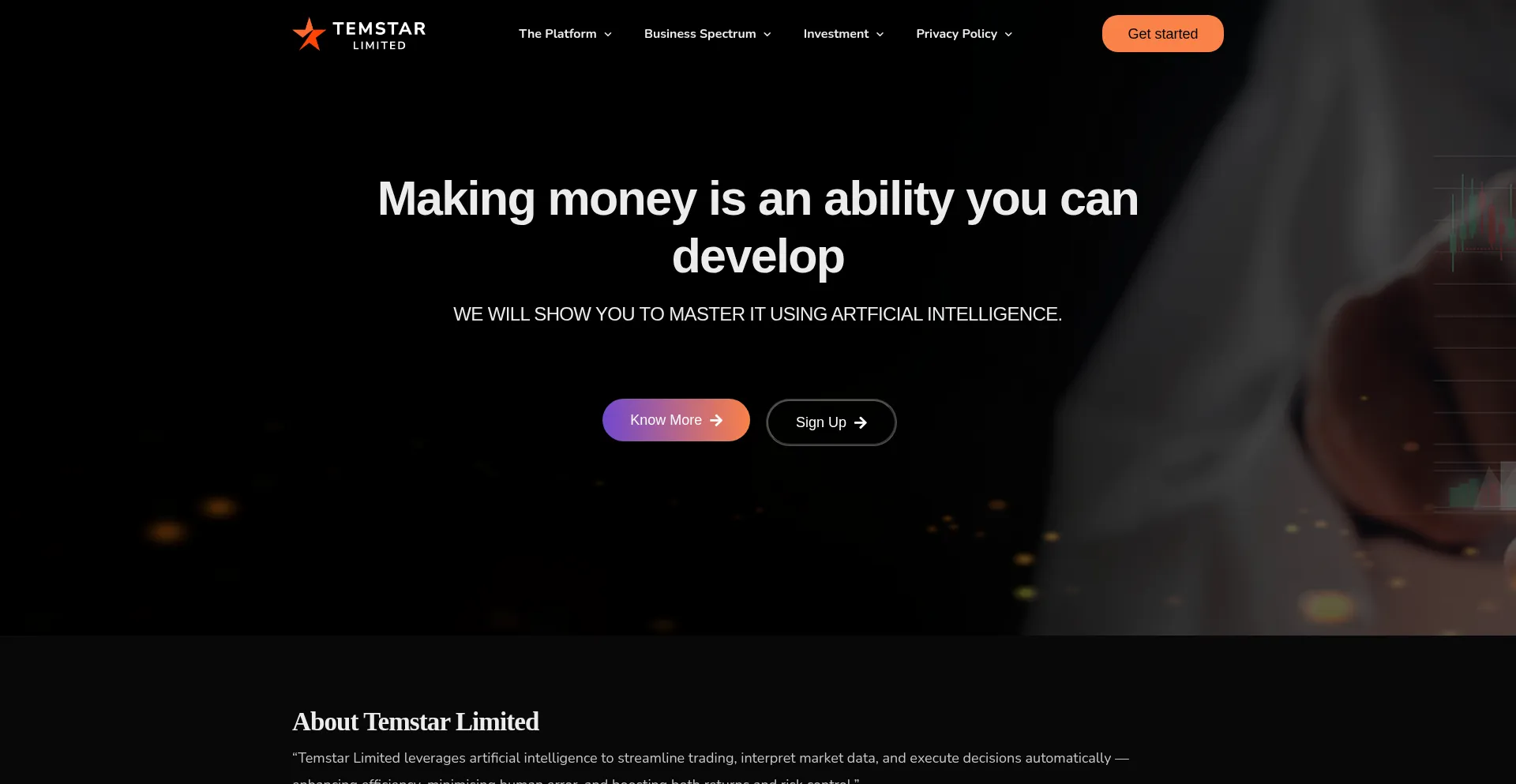 Website screenshot of Temstarlimited.com