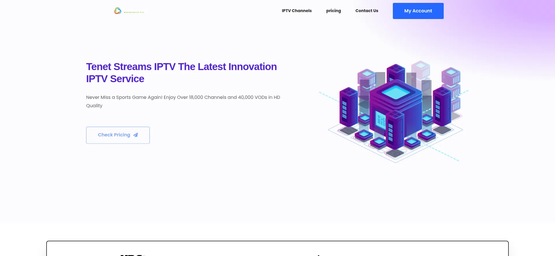 Website screenshot of Tenetstreams.tv