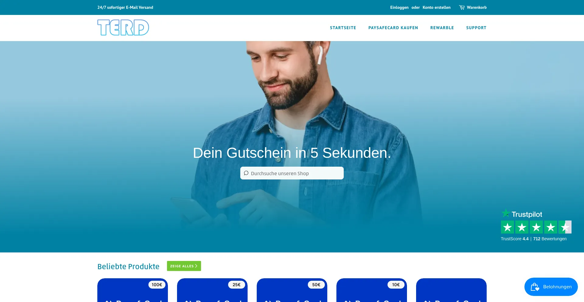 Website screenshot of Terd.at