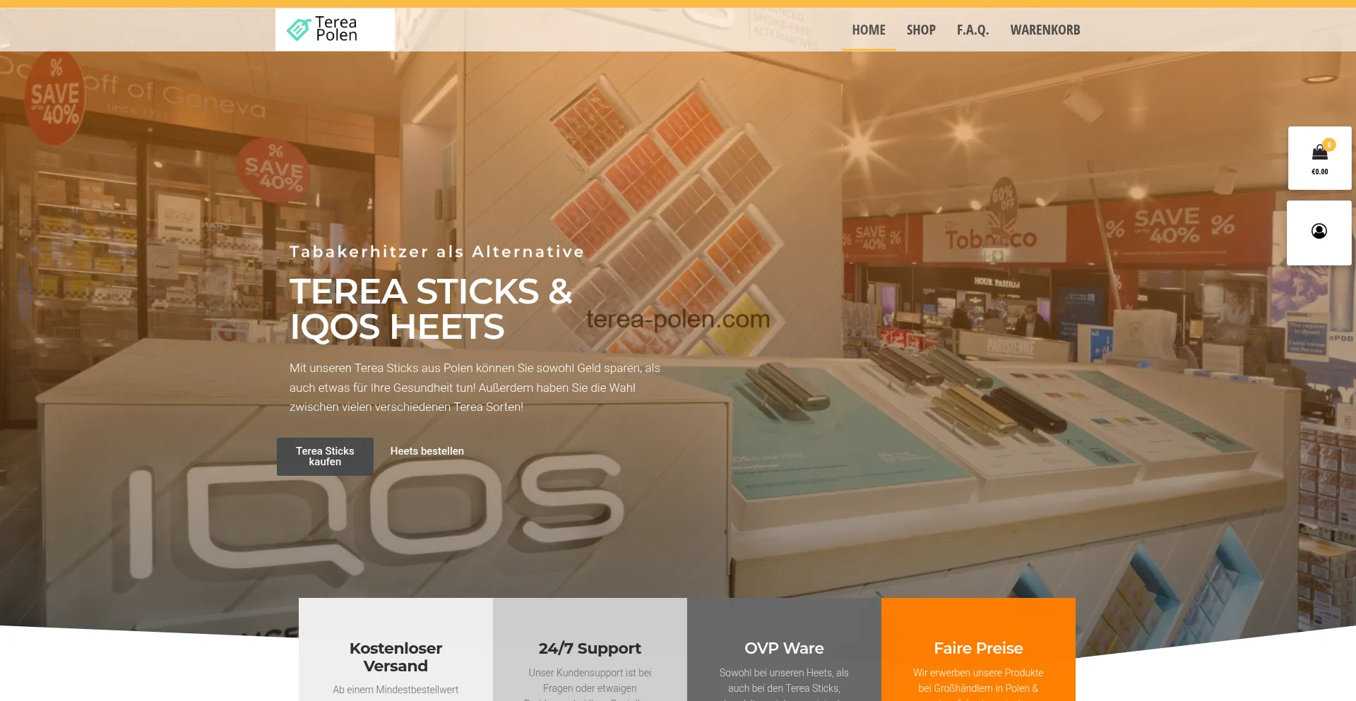 Website screenshot of Terea-polen.com