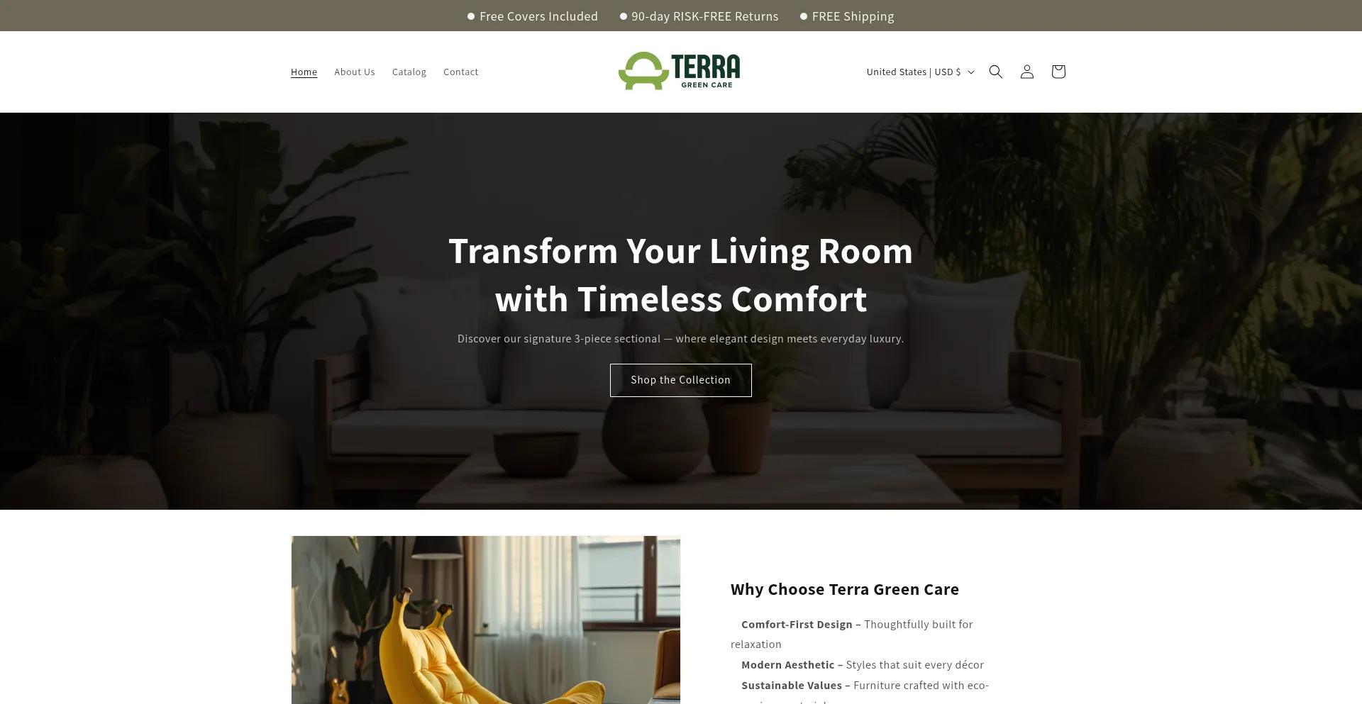 Website screenshot of Terragreencare.com