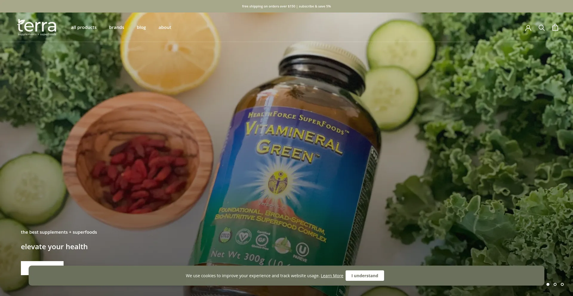 Website screenshot of Terrahealthandwellness.com