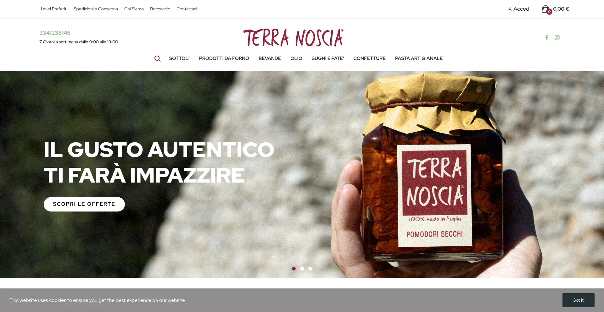 Website screenshot of Terranoscia.com