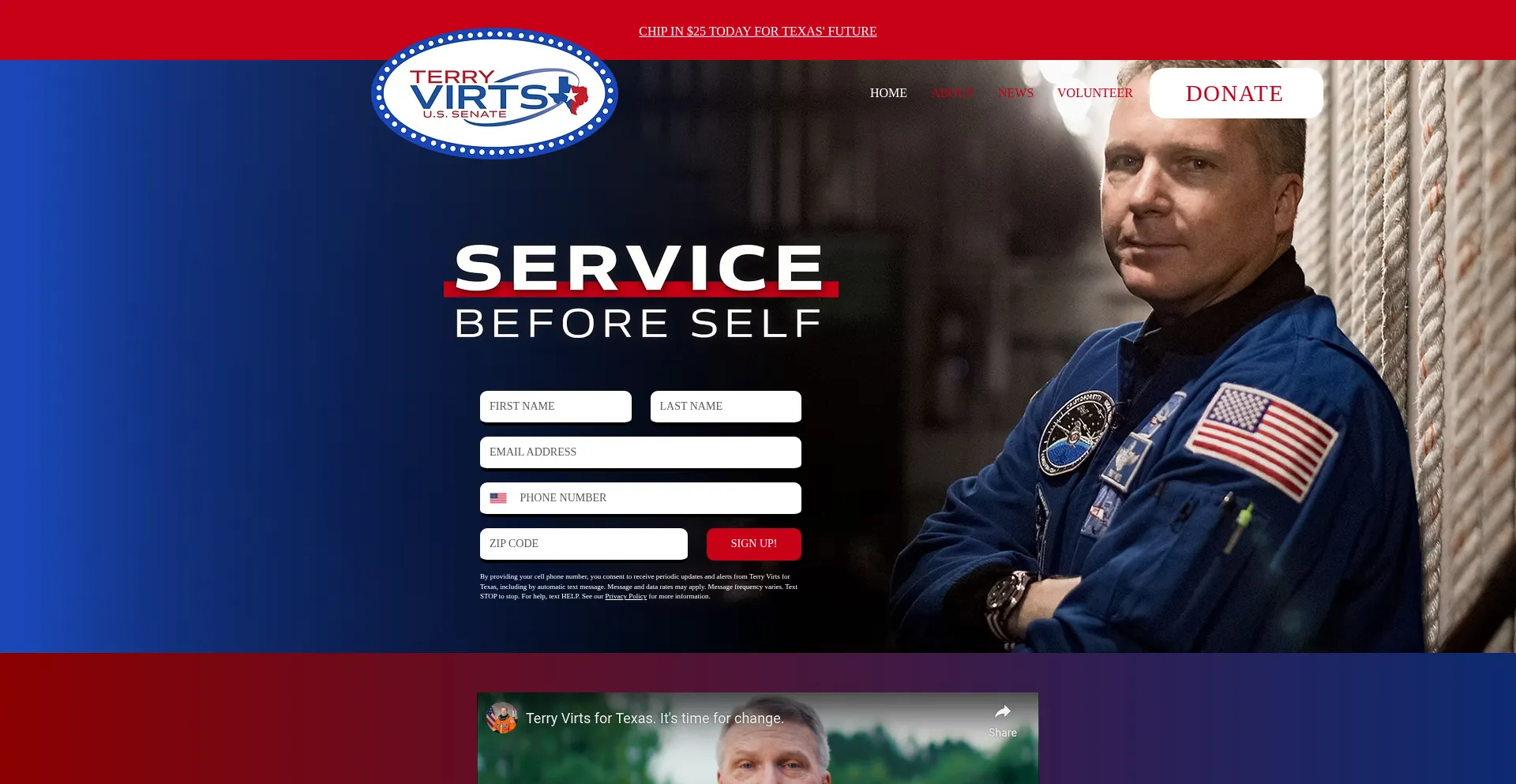 Website screenshot of Terry4tx.com