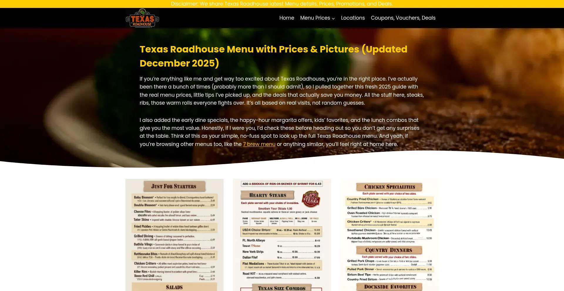 Texasroadhousemenues.com