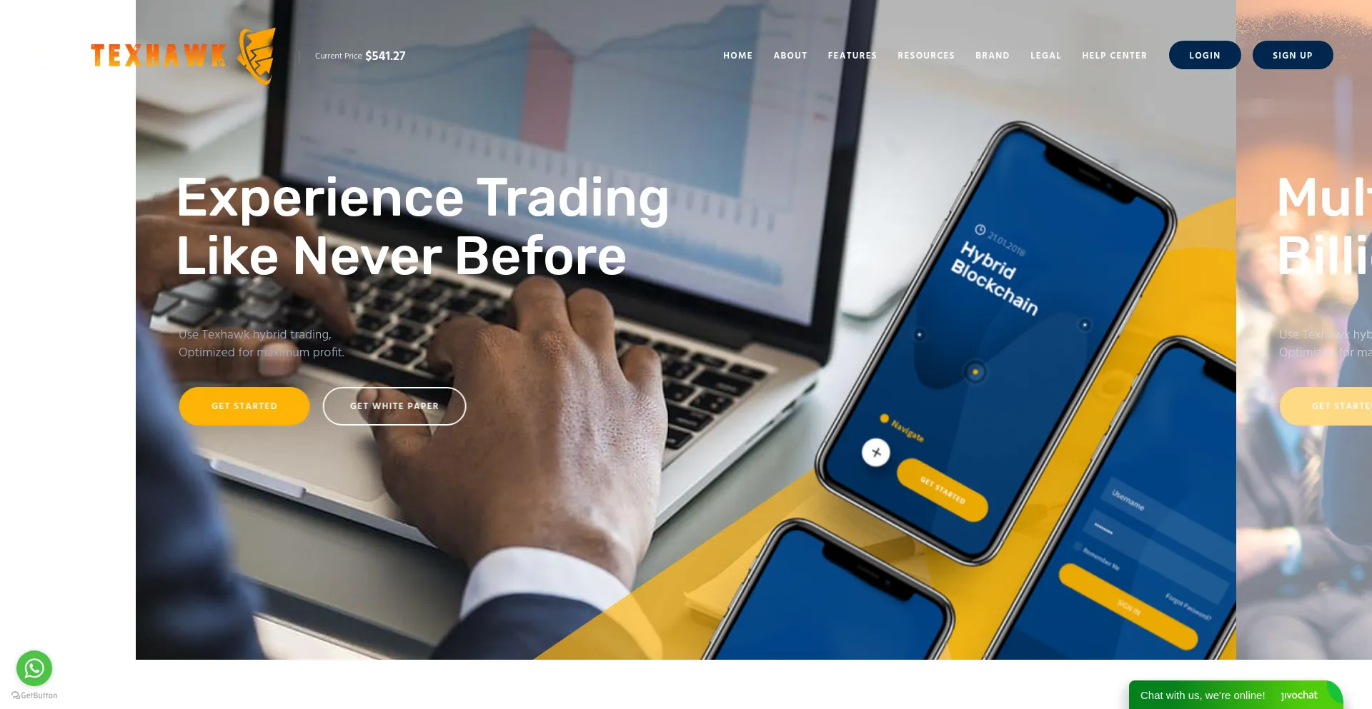 Website screenshot of Texhawk.com