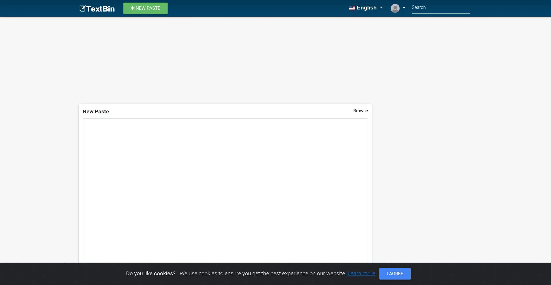Website screenshot of Textbin.net