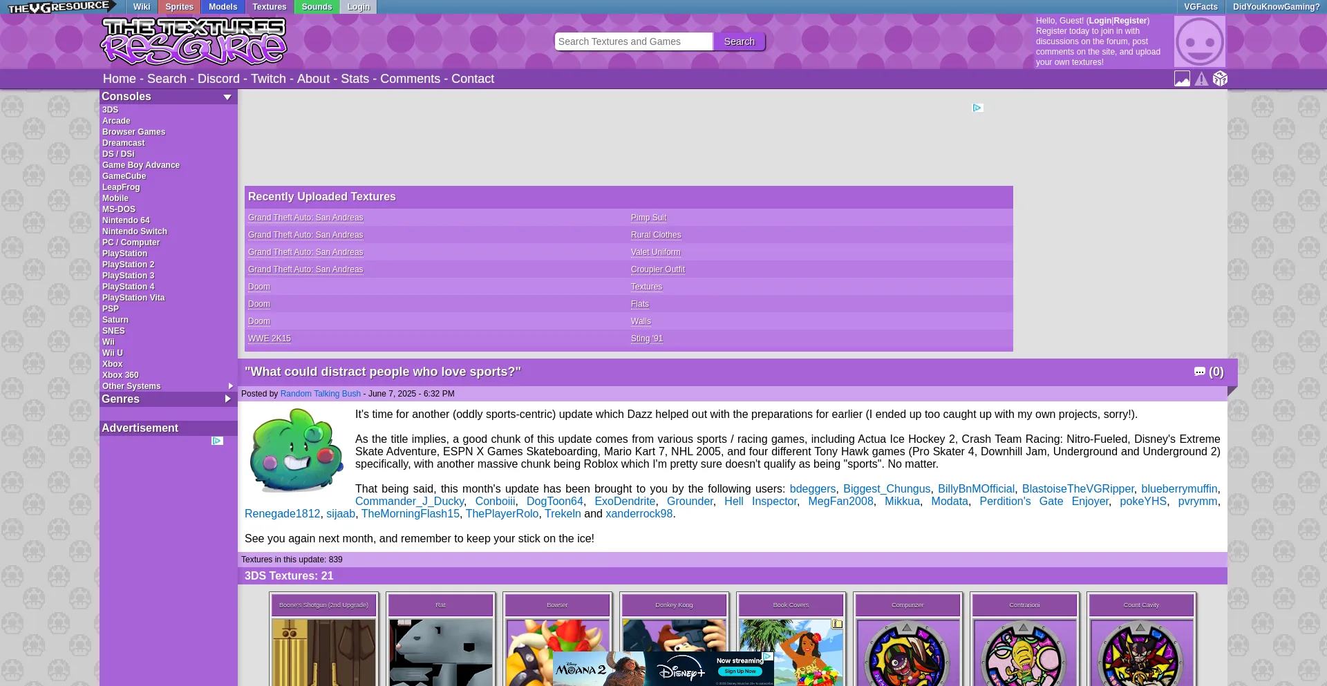 Website screenshot of Textures-resource.com