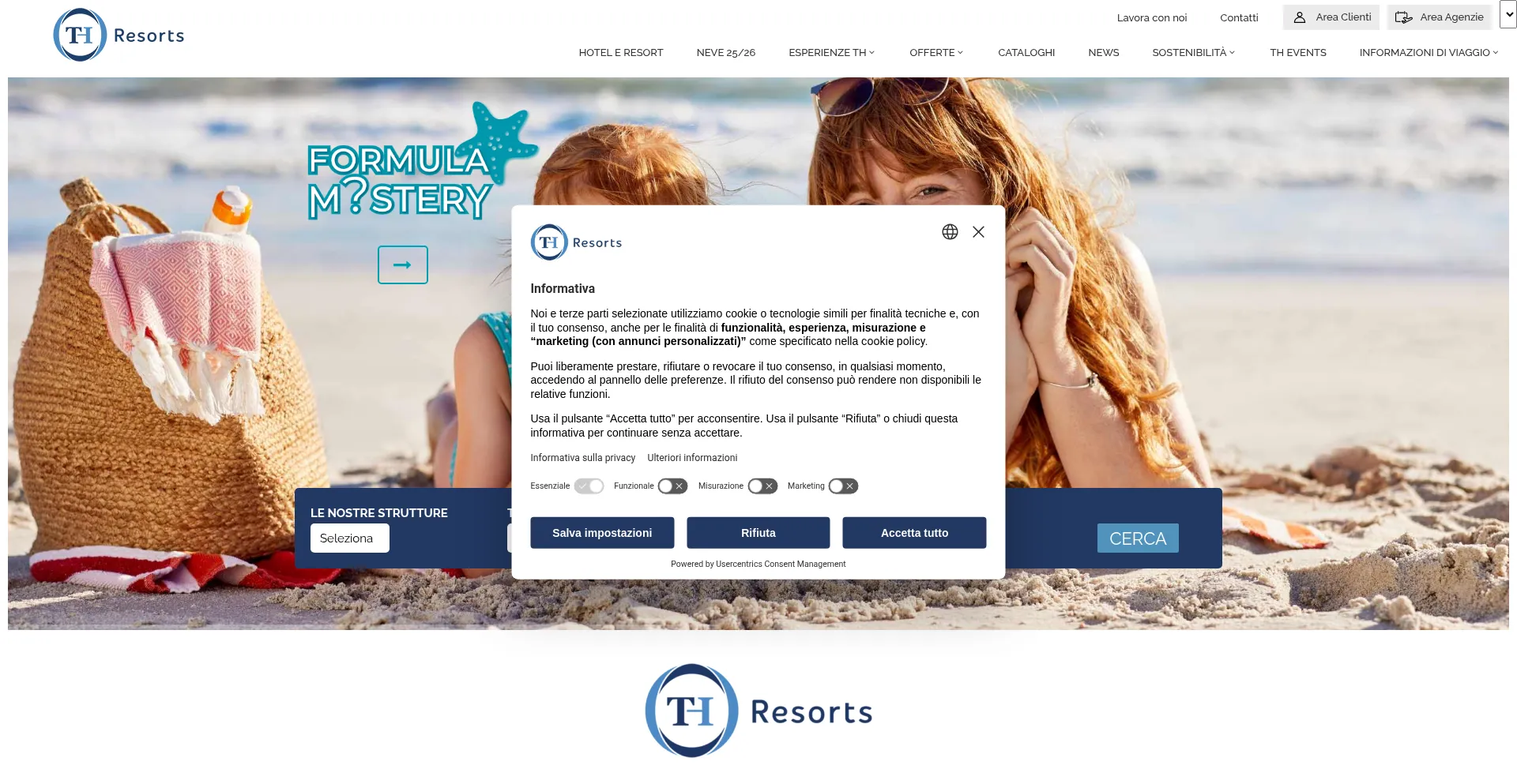 Website screenshot of Th-resorts.com